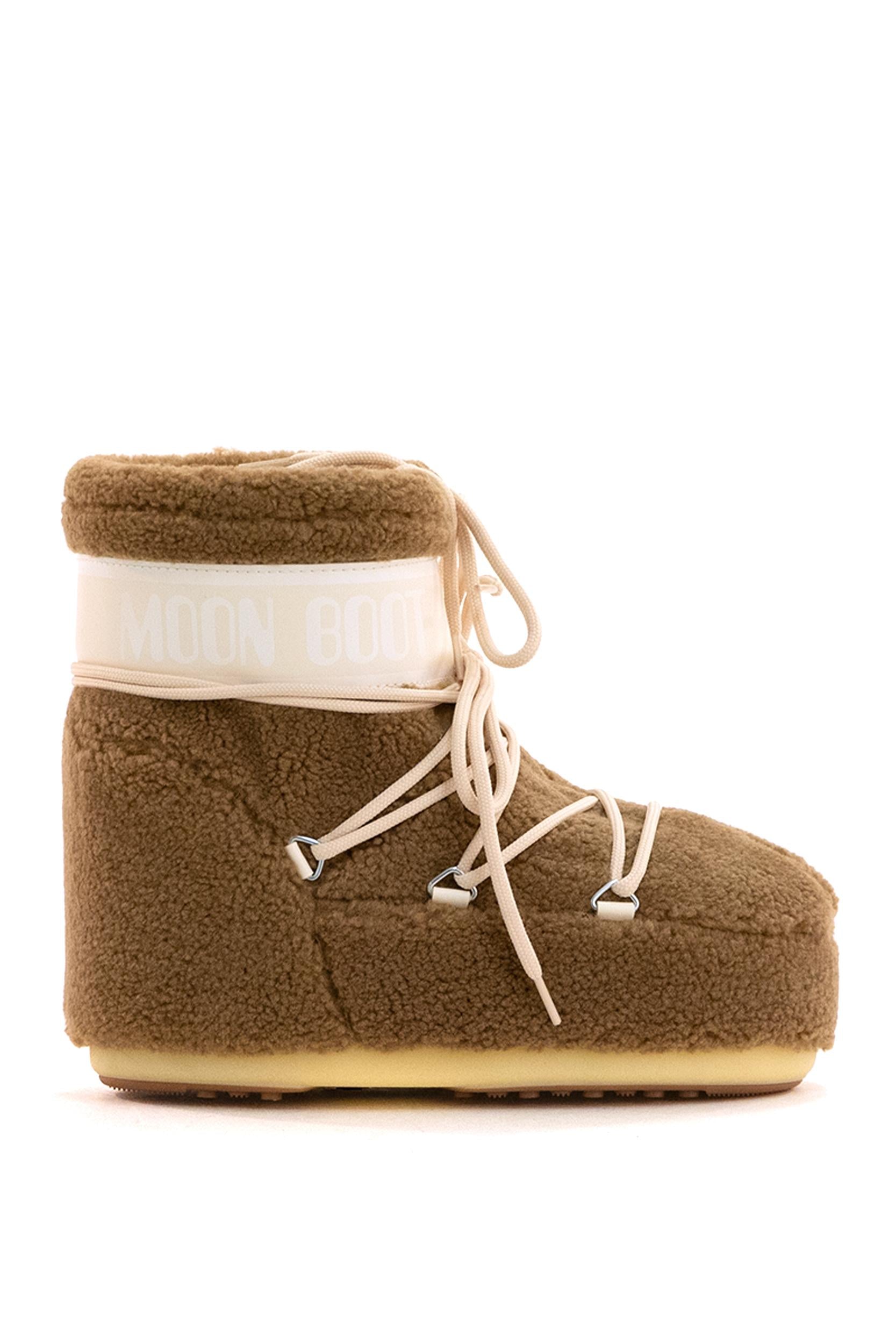 Moon Boot Icon Low in tessuto teddy cammello<BR/> 80D1409700 M047 MOON BOOT