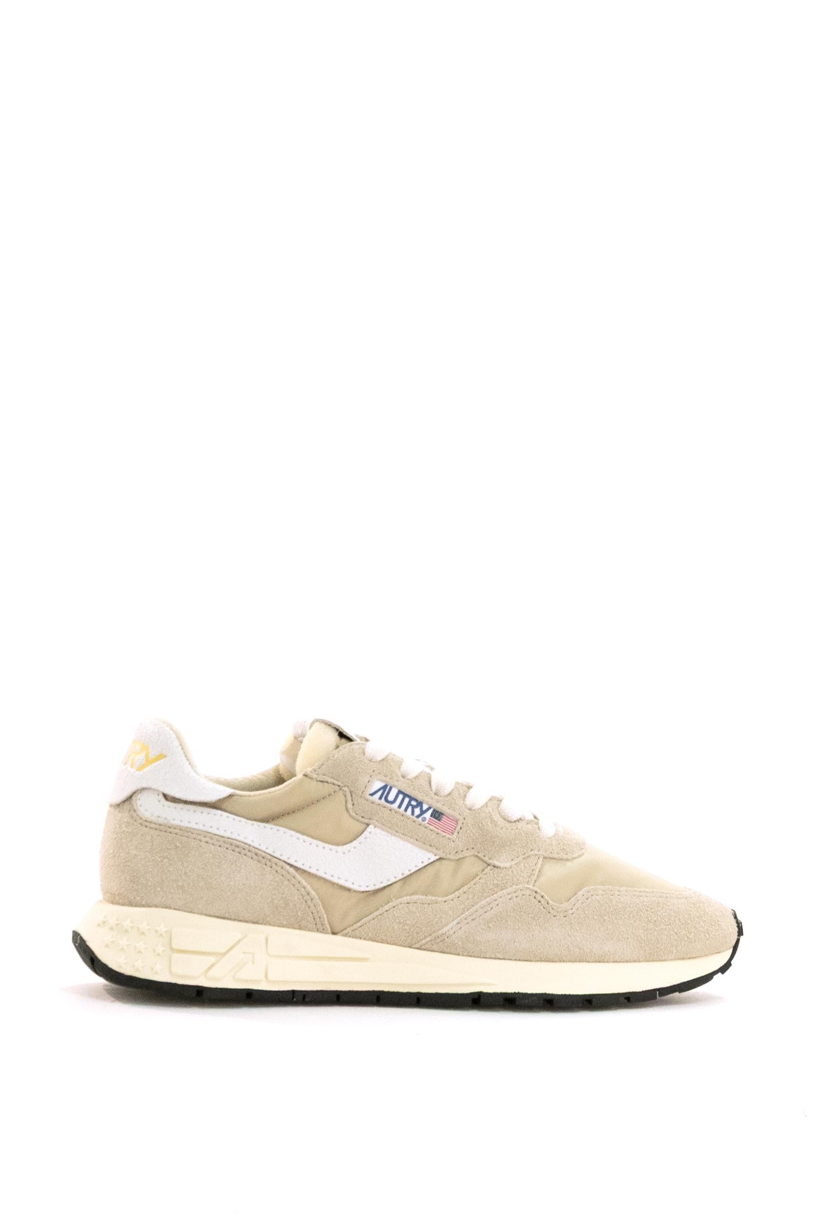 Sneakers Reelwind in nylon e suede di colore beige<BR/> WWLM NC08 WH/WHT AUTRY