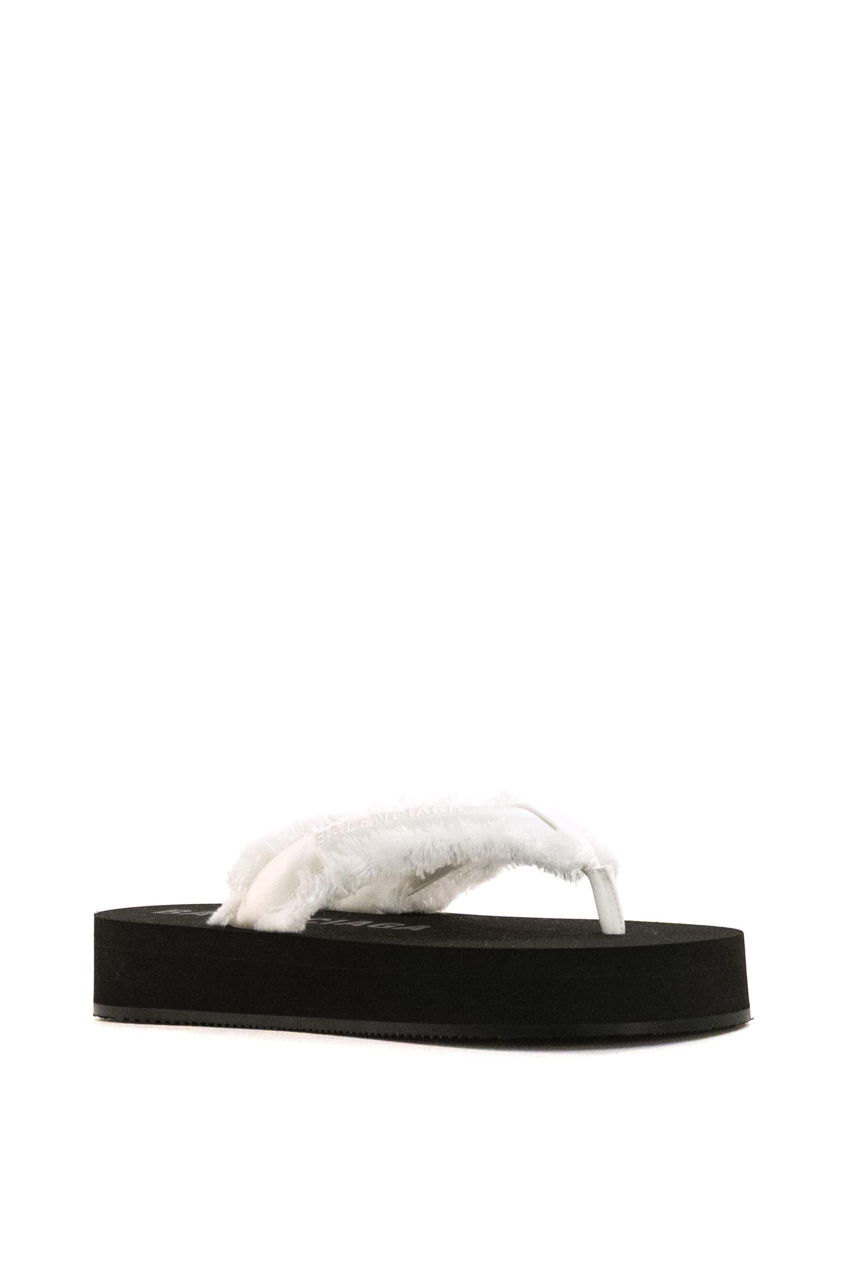 Infradito Jet Lag in satin spazzolato di colore bianco<BR/> 870111 W0WM0 9020 BALENCIAGA