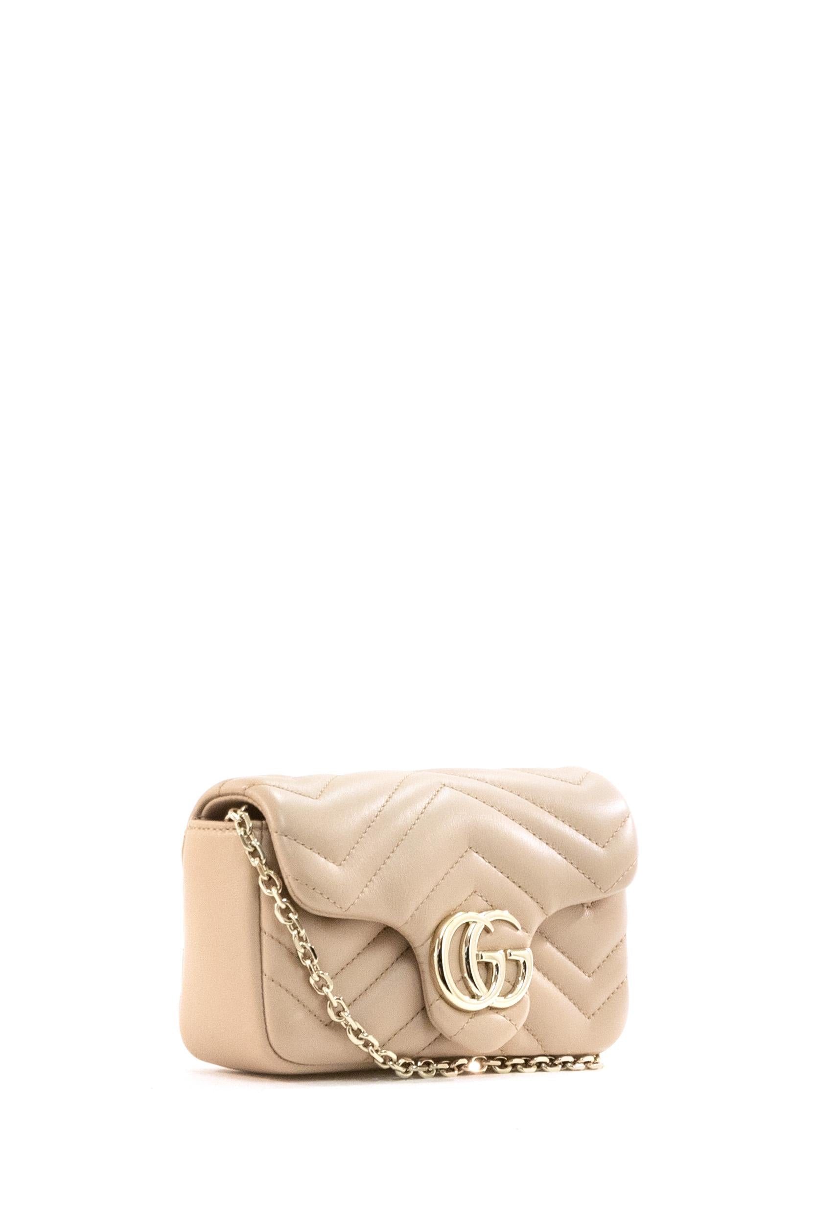 Mini borsa GG Marmont in pelle di colore rosa<BR/> 841290 AAFAX 5753 GUCCI