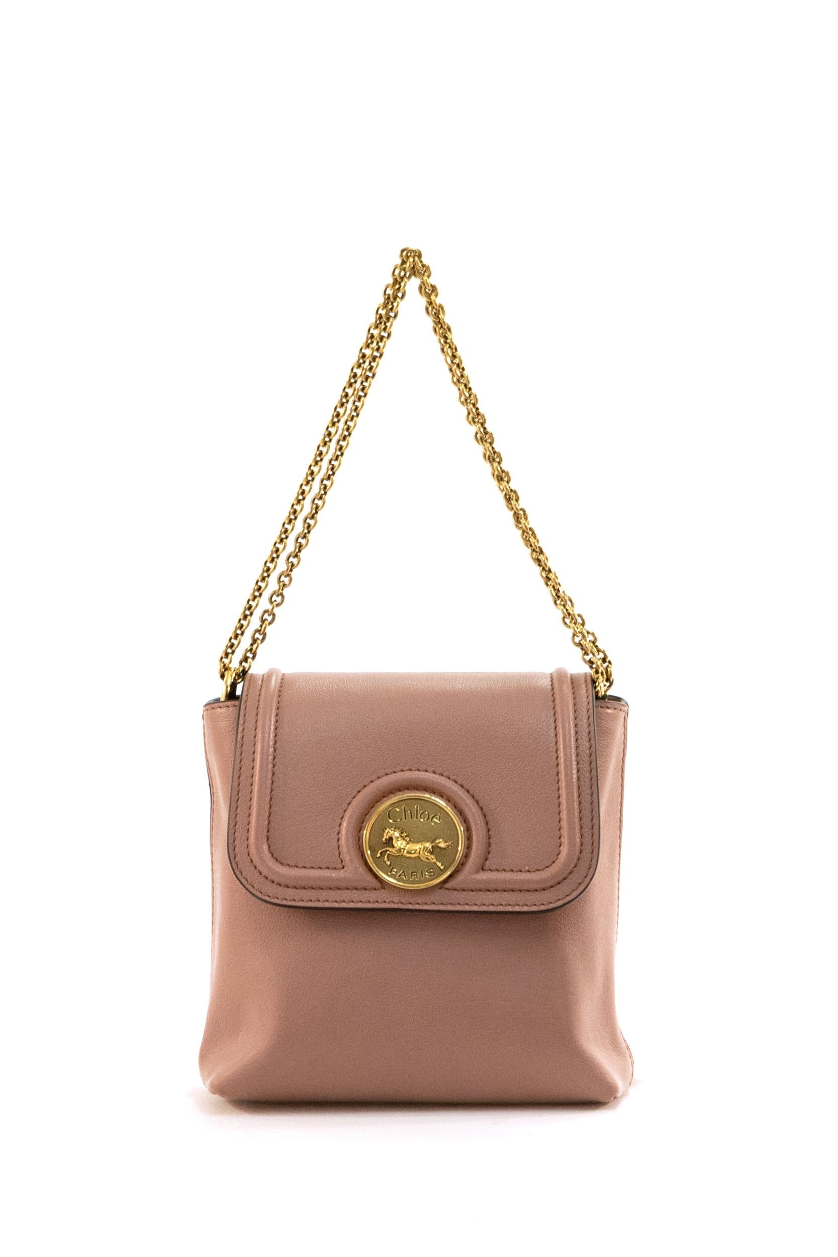 Zaino Horse Medal in pelle di colore rosa<BR/> 26SP581O37 26S CHLOE'