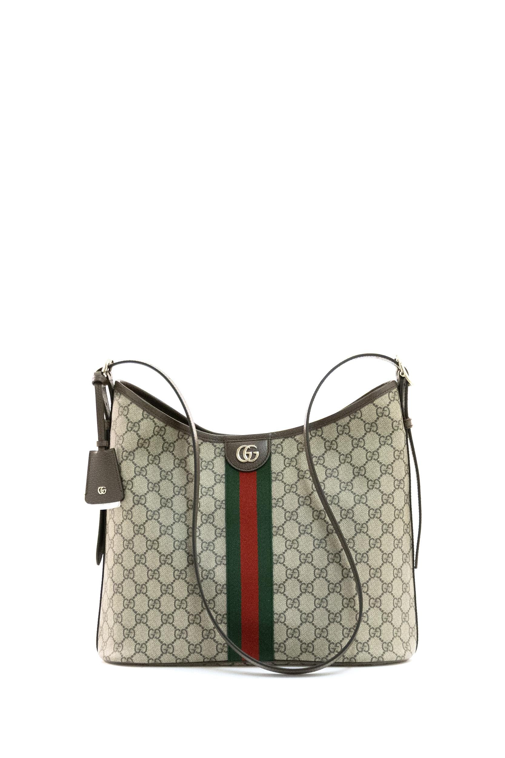 Borsa a spalla Ophidia in tessuto GG beige e marrone scuro<BR/> 836871 FAE0K 9853 GUCCI