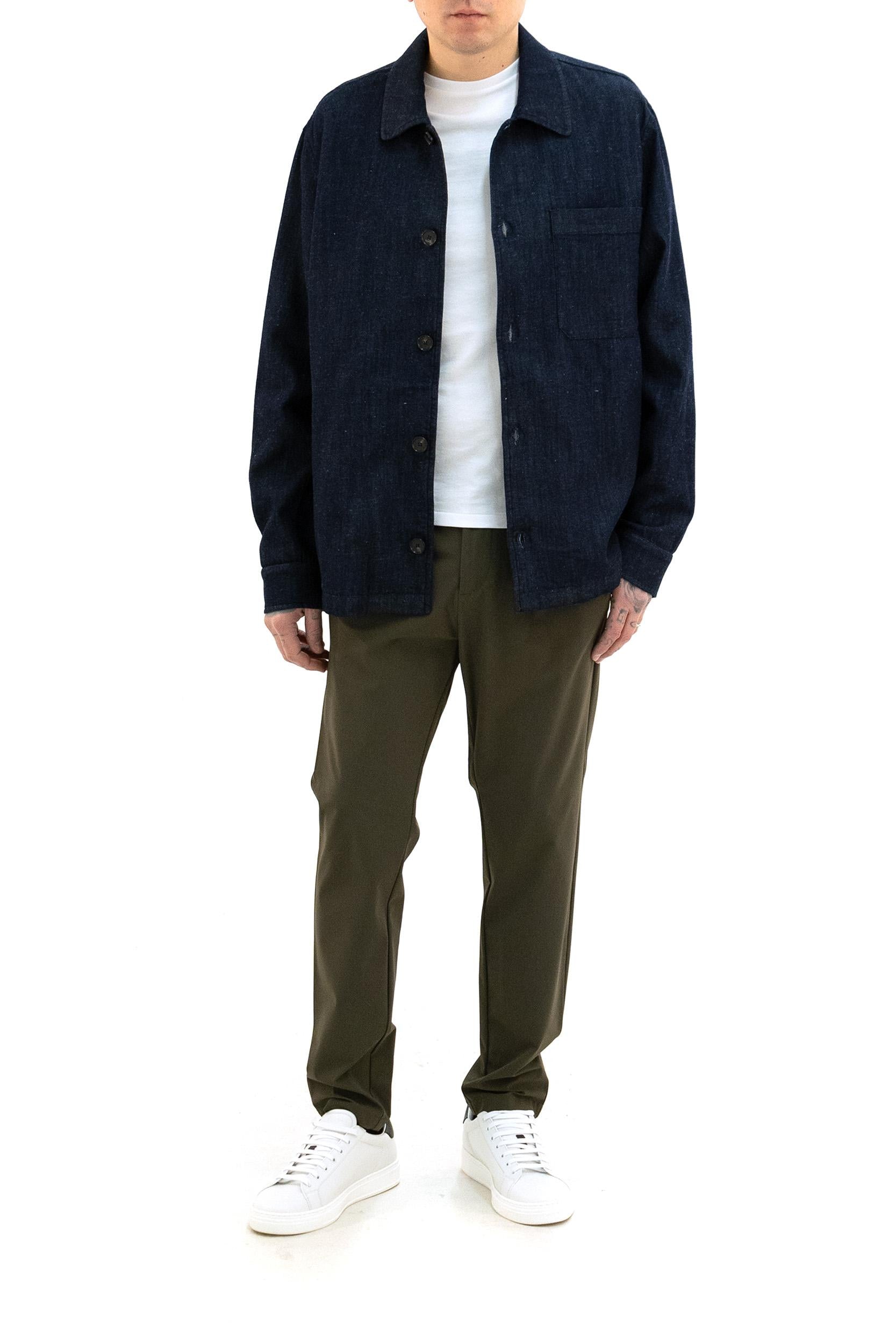 Giacca Camicia in Lana Tecnica<BR/> S.M04.CARDIFF 1705 511 CRUNA