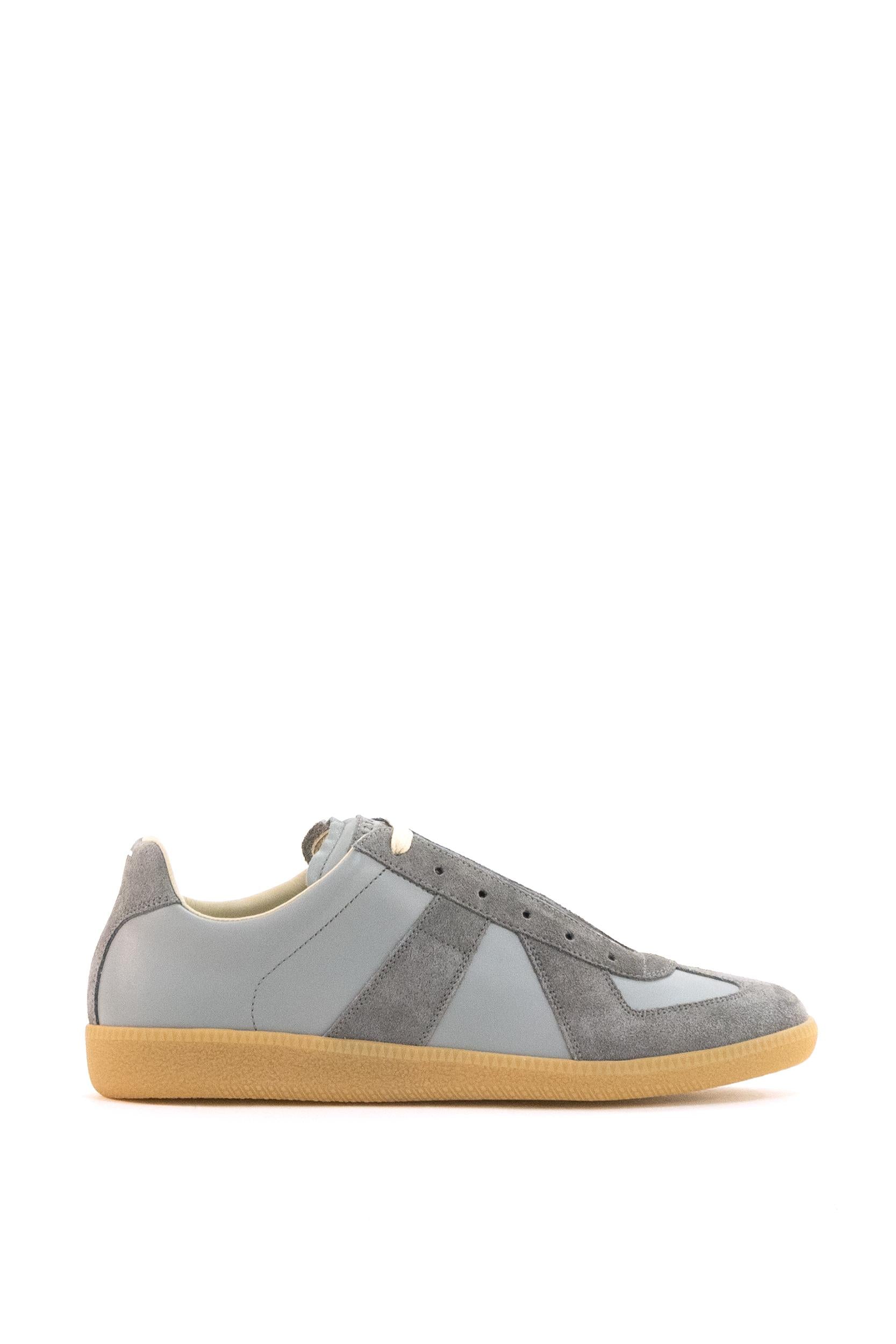 Sneakers Replica in pelle liscia color grigio e suede color grigio S57WS0236 P1895 T8147 MAISON MARGIELA