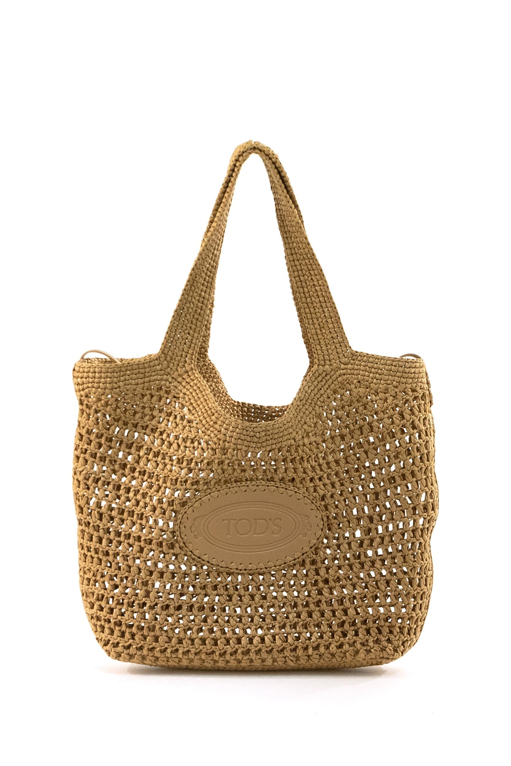 Borsa Shopping in Rafia color naturale<BR/> XBWEBLA0300RGM 478Y TOD'S