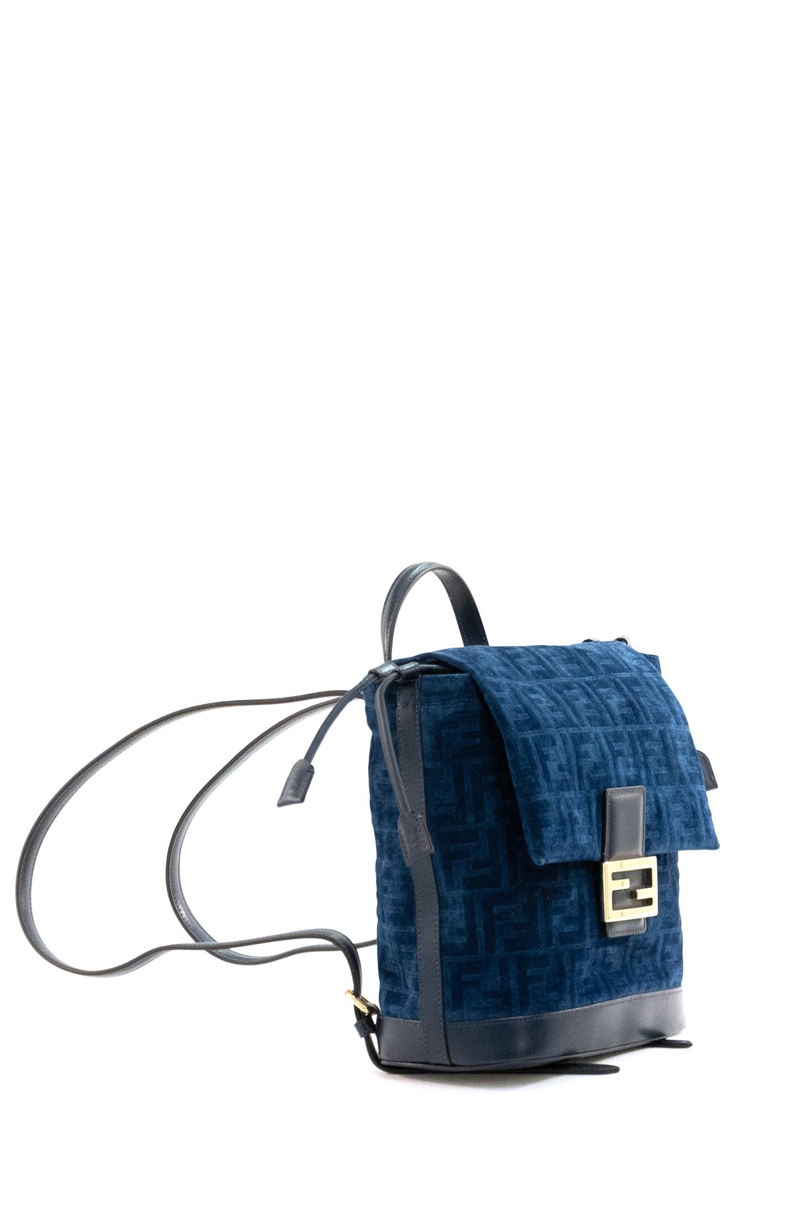 Zaino in Denim Floccato FF<BR/> 8BZ057 AWDV F1UJW FENDI