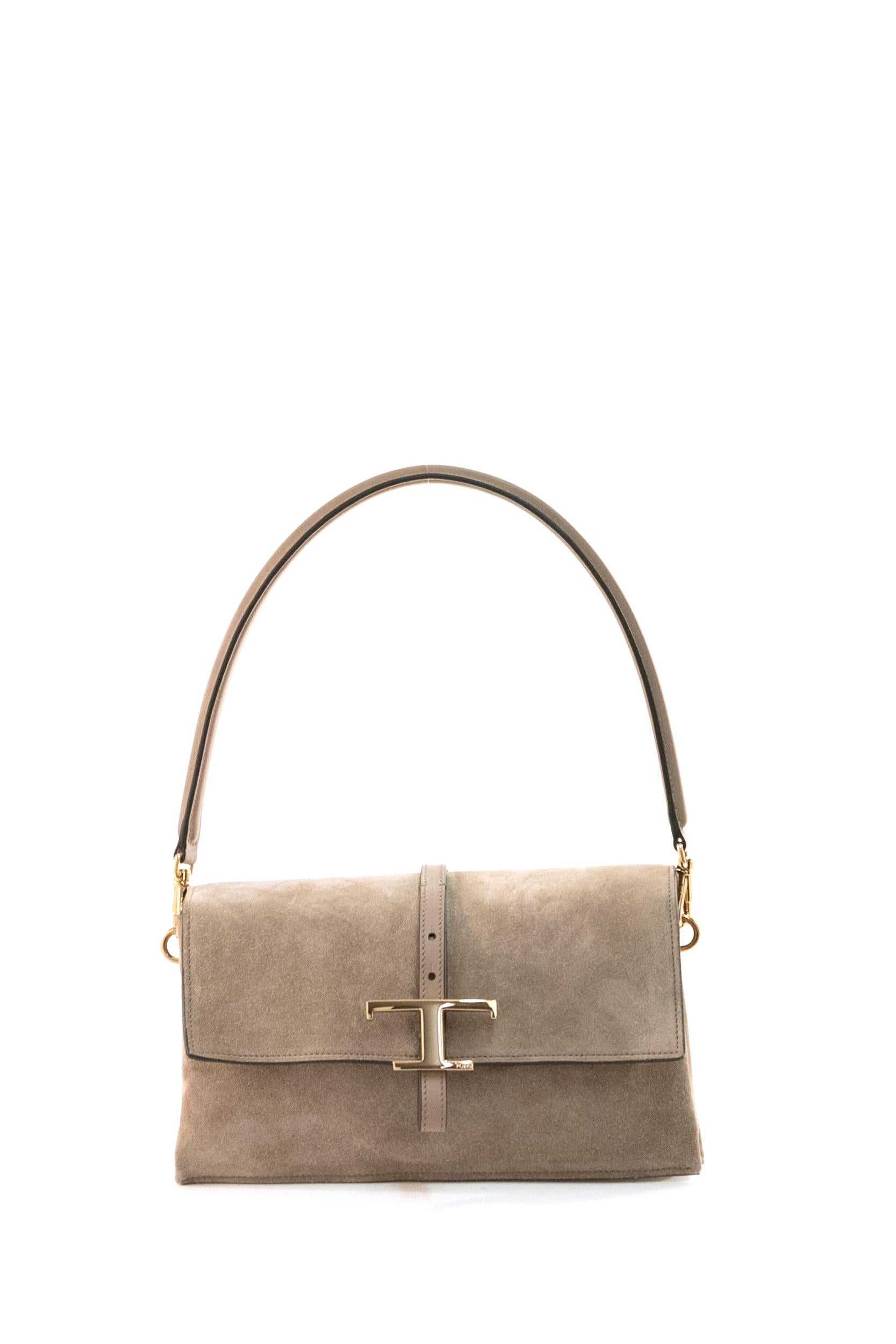 Borsa Flap T Timeless in Suede Piccola<BR/> XBWTSEC9100P3A 5L26 TOD'S
