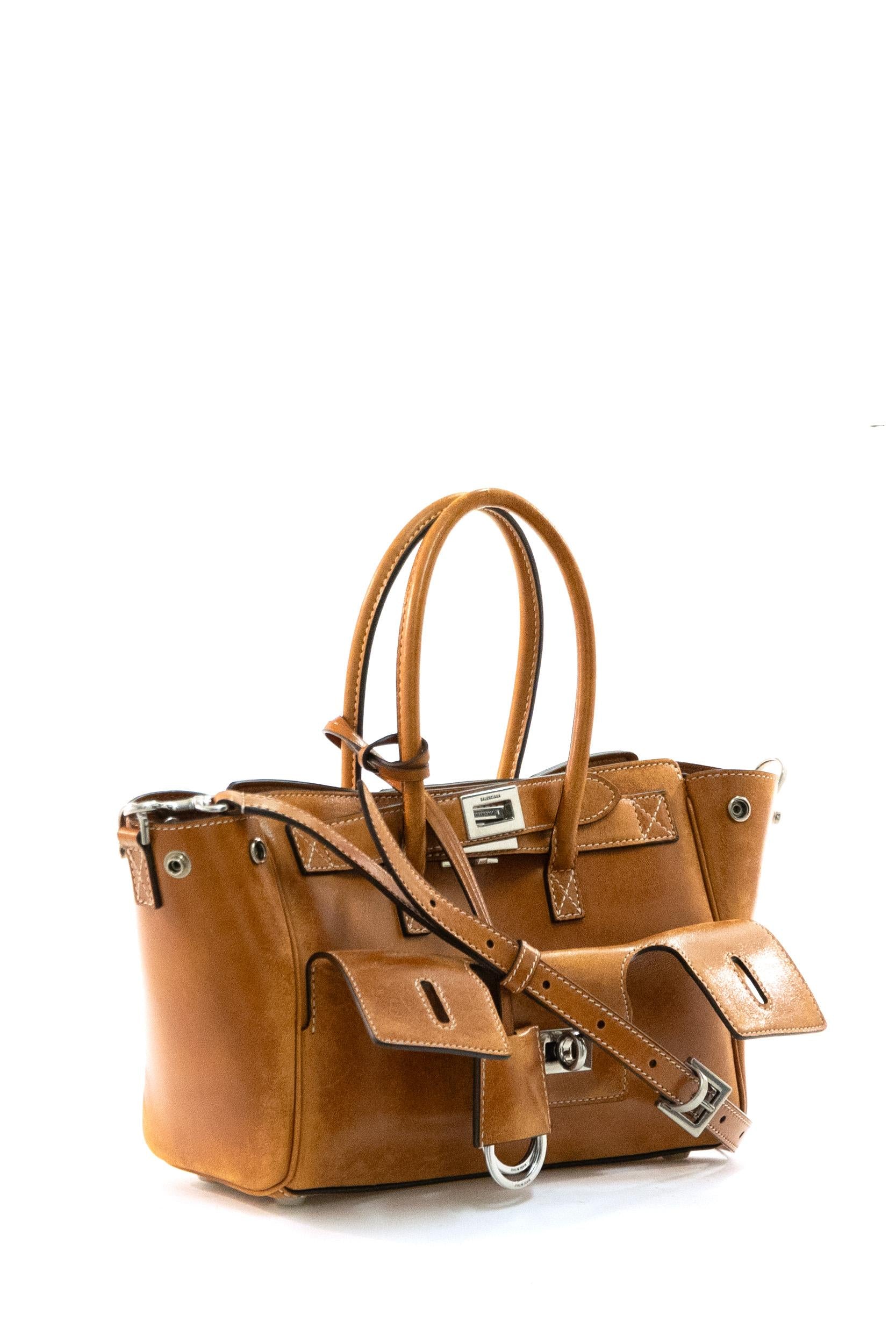 Borsa Carry All Bel Air in pelle color marrone chiaro <BR/> 835732 2ABP7 2753 BALENCIAGA