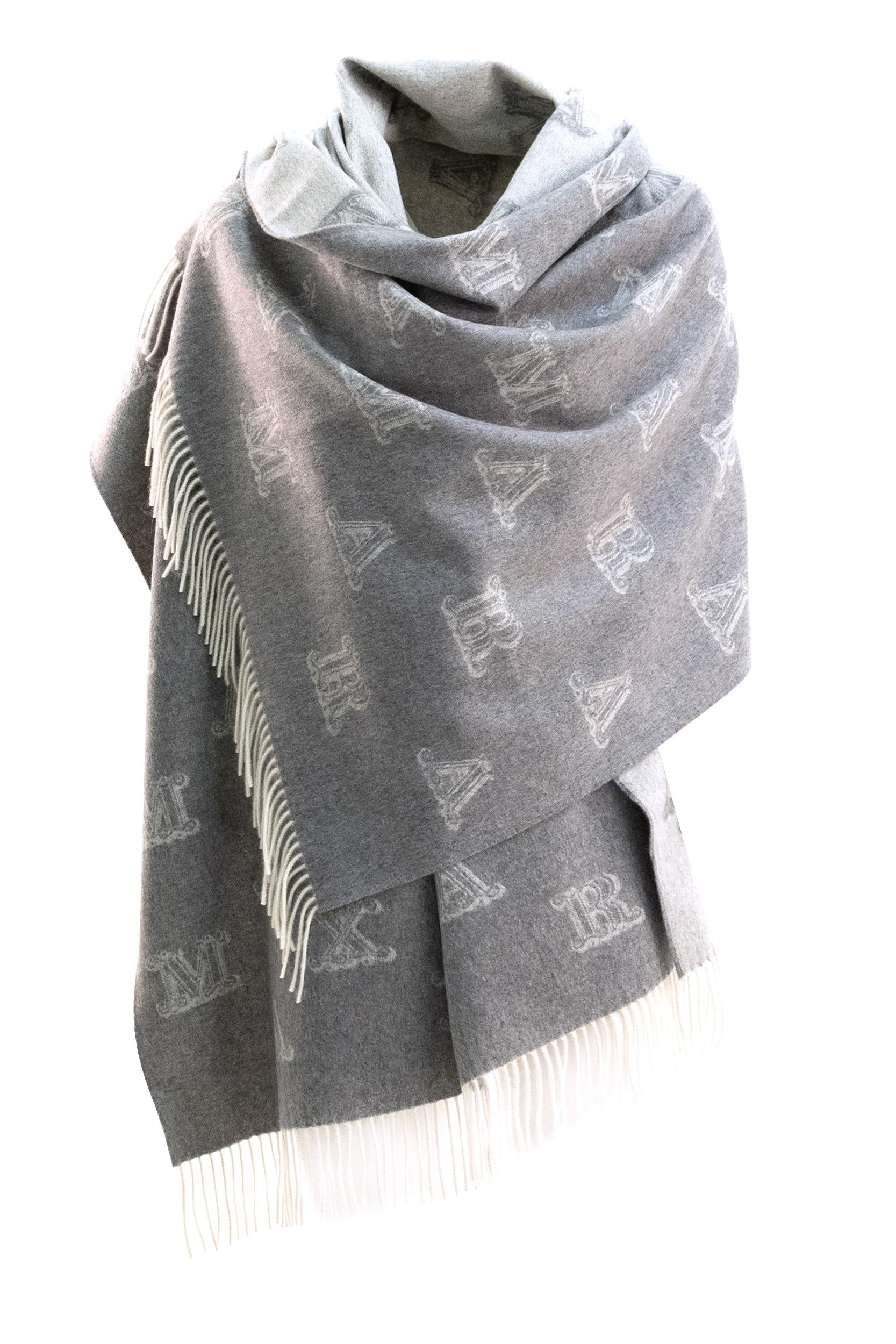 Stola Wsklause in cachemire jacquard color grigio<BR/> WSKLAUSE 001 MAX MARA