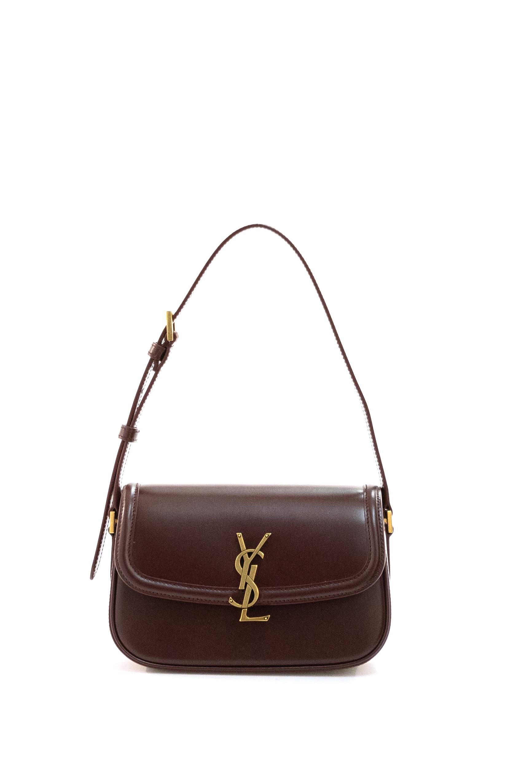 Borsa Solferino mini in pelle Box color bordeaux <BR/> 843524 0SX0W 6195 SAINT LAURENT