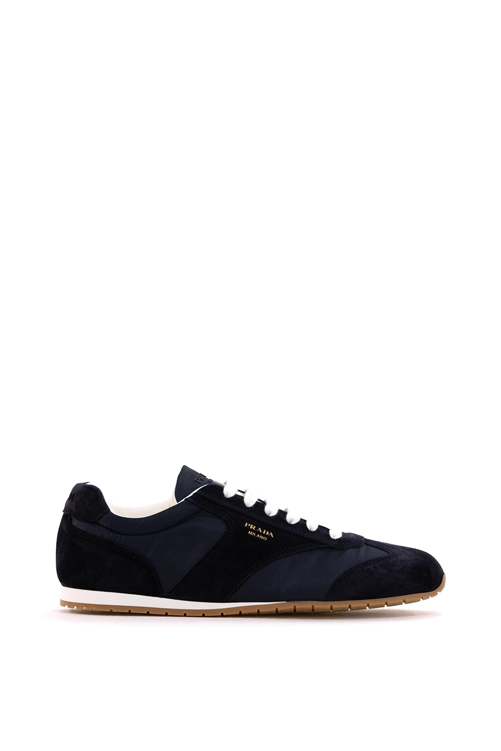 Sneakers in nylon e suede di colore blu 2EE465 F G000 D7R F0008 PRADA