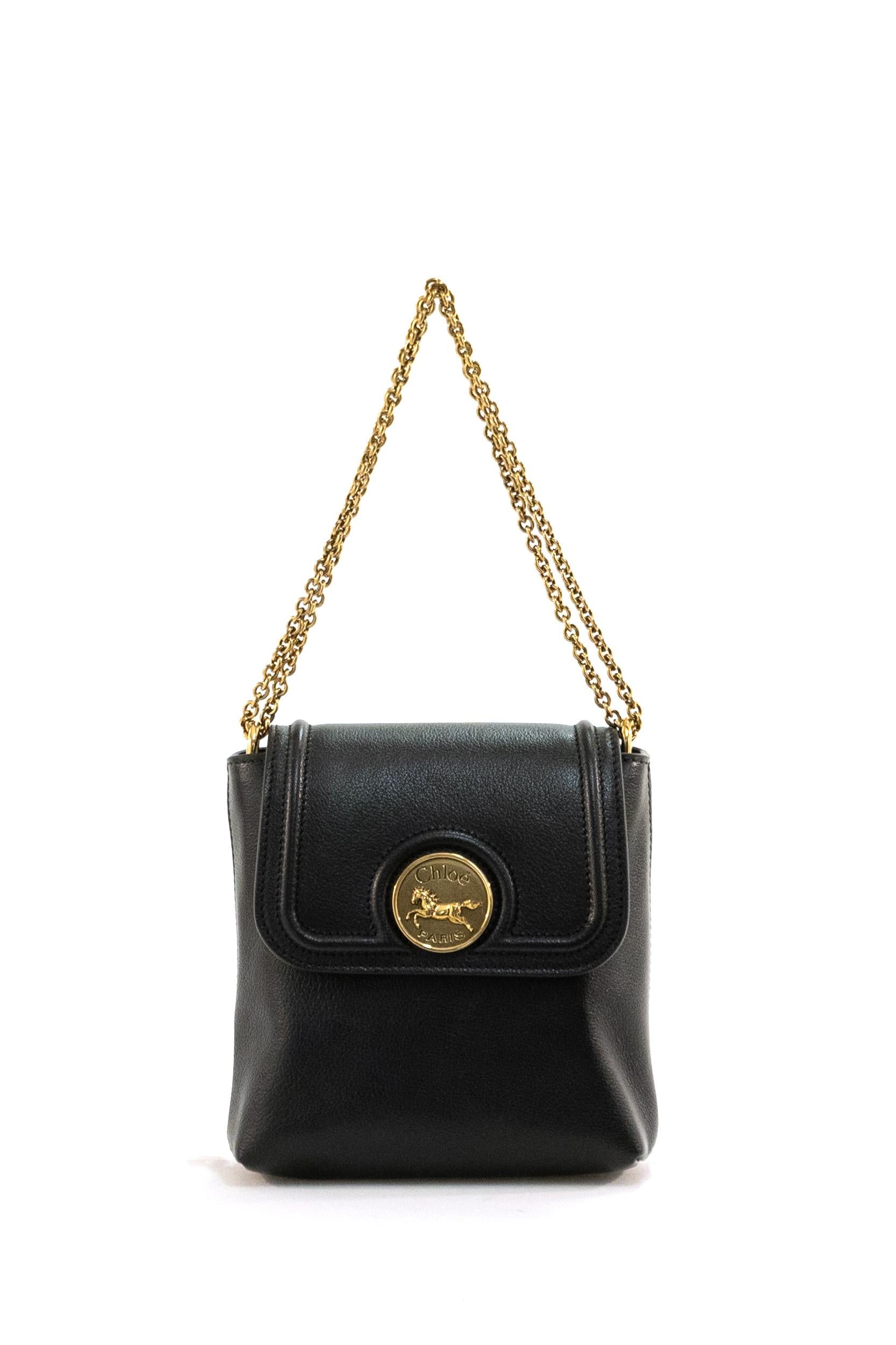 Zaino Horse Medal in pelle di colore nero<BR/> 26SP581O37 001 CHLOE'
