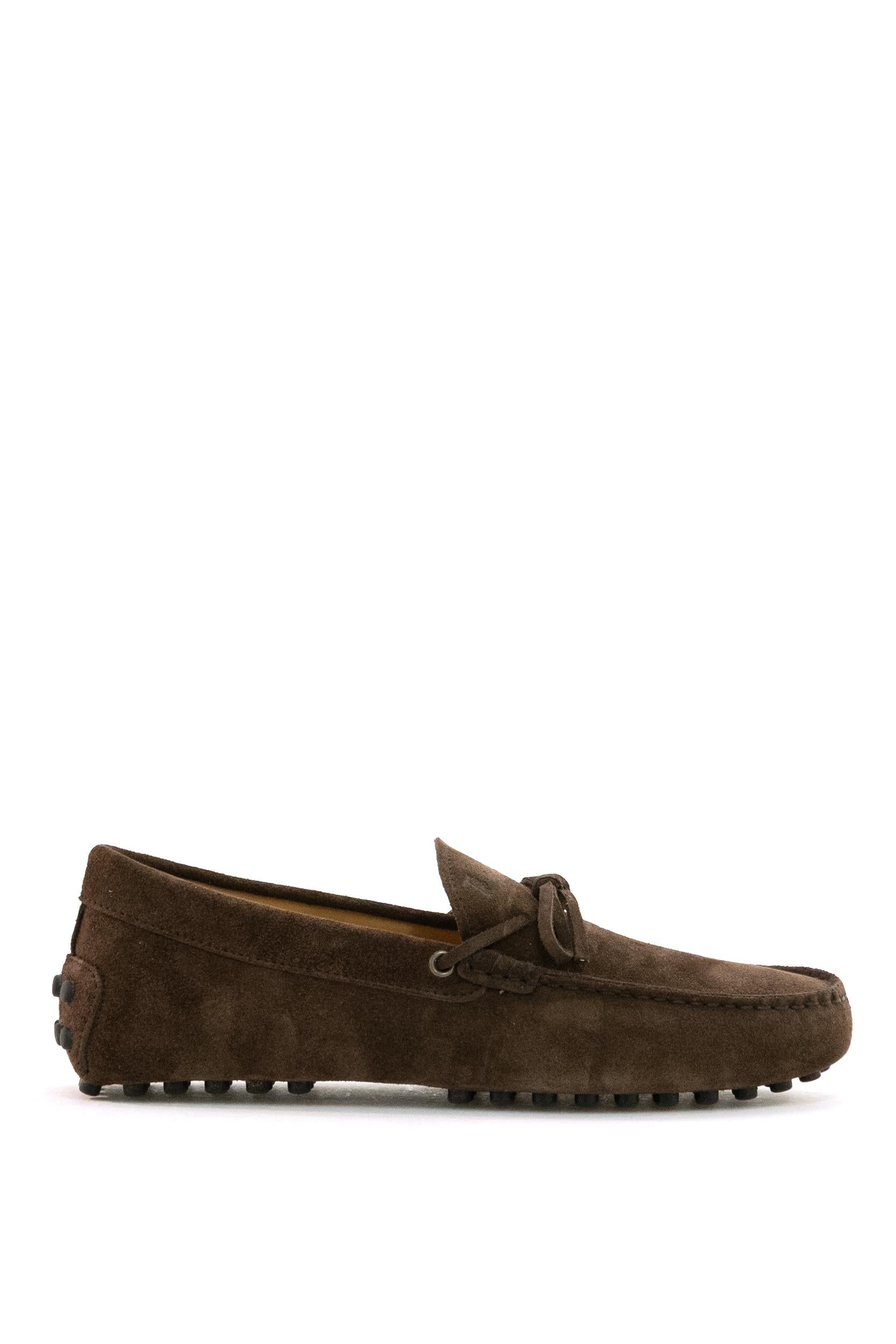 Mocassini Gommino in suede di colore marrone<BR/> XXM22L0JV80RE0 S611 TOD'S