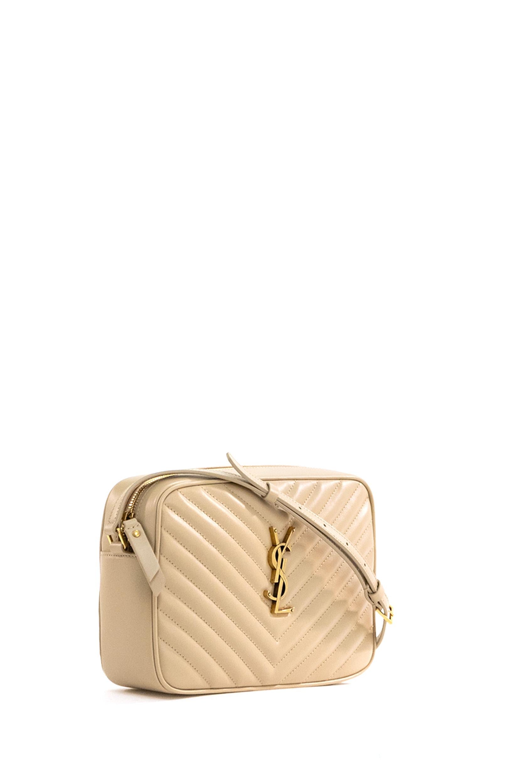 Borsa camera bag Lou in pelle matelassè di color beige<BR/> 761554 DV707 2721 SAINT LAURENT