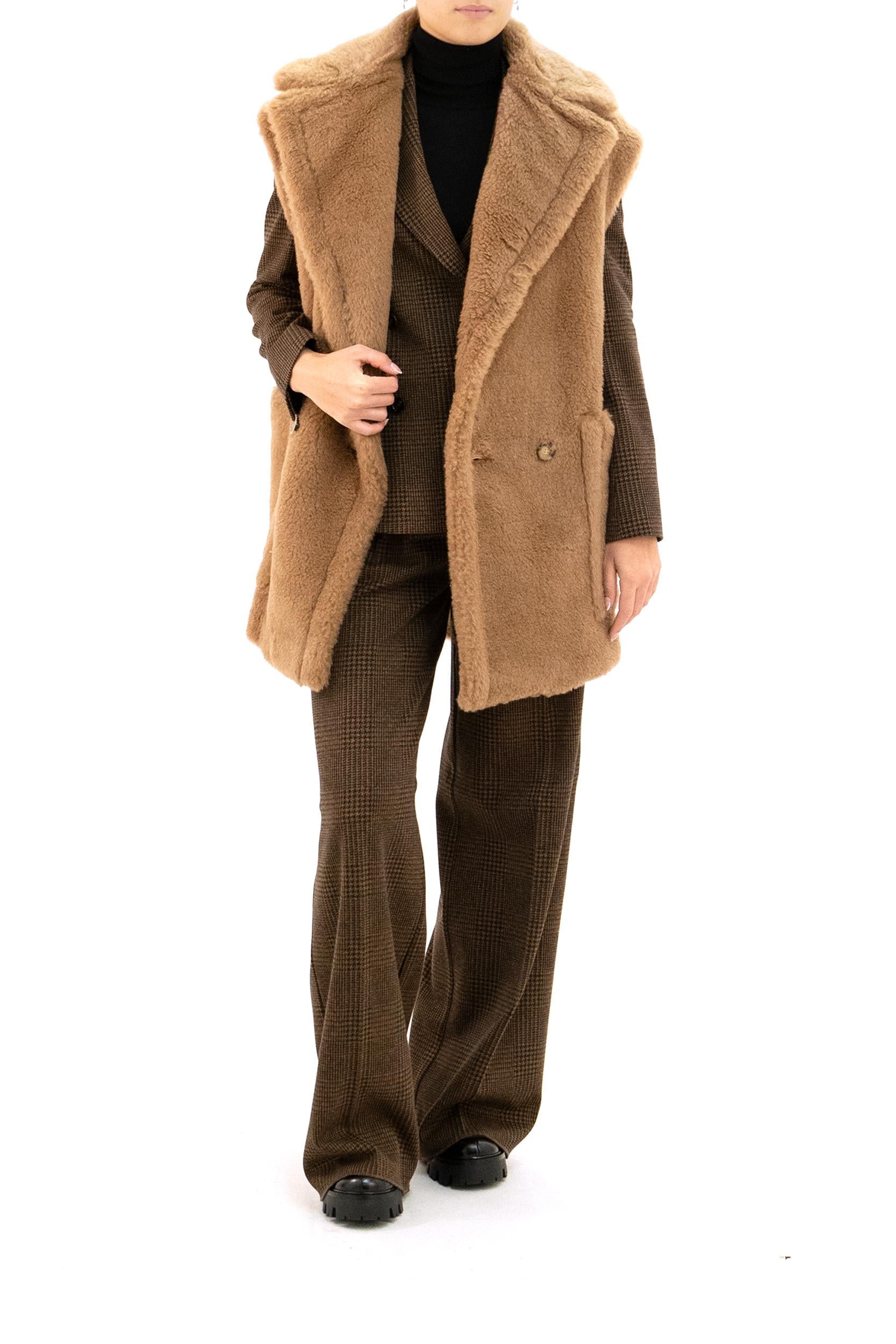 Gilet Breda Teddy in cammello<BR/> BREDA1234 001 MAX MARA