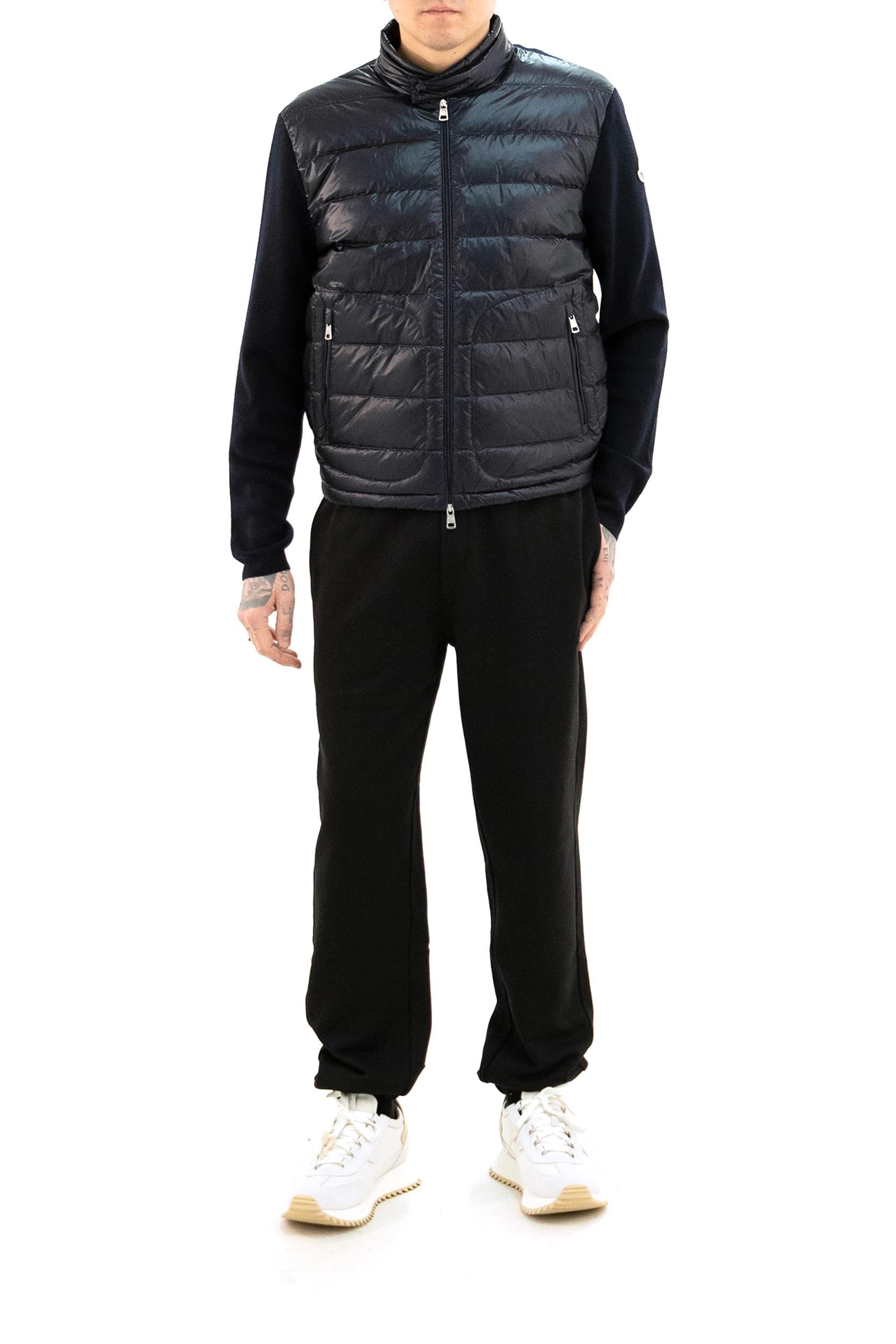 Cardigan Imbottito in Lana con Zip<BR/> 9B000-18 M1131 776 MONCLER