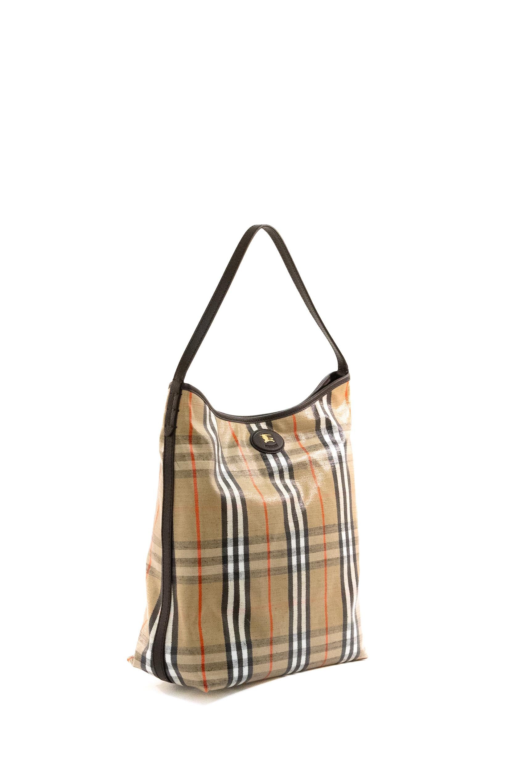Borsa Highlands a spalla in tessuto Burberry Check 8112195 SAND BURBERRY