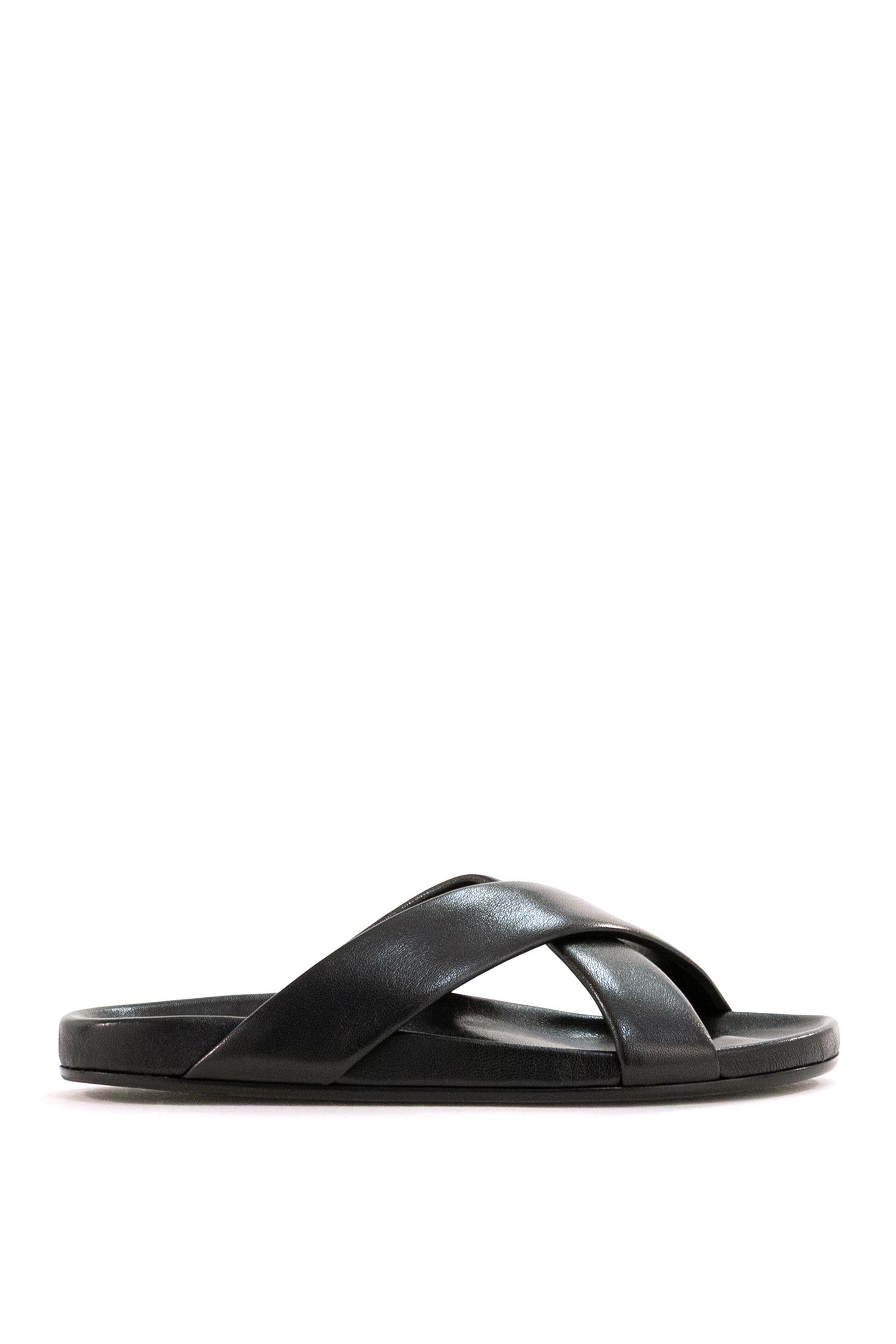 Sandali Nichols in pelle di colore nero<BR/> 860982 AAF4C 1000 SAINT LAURENT