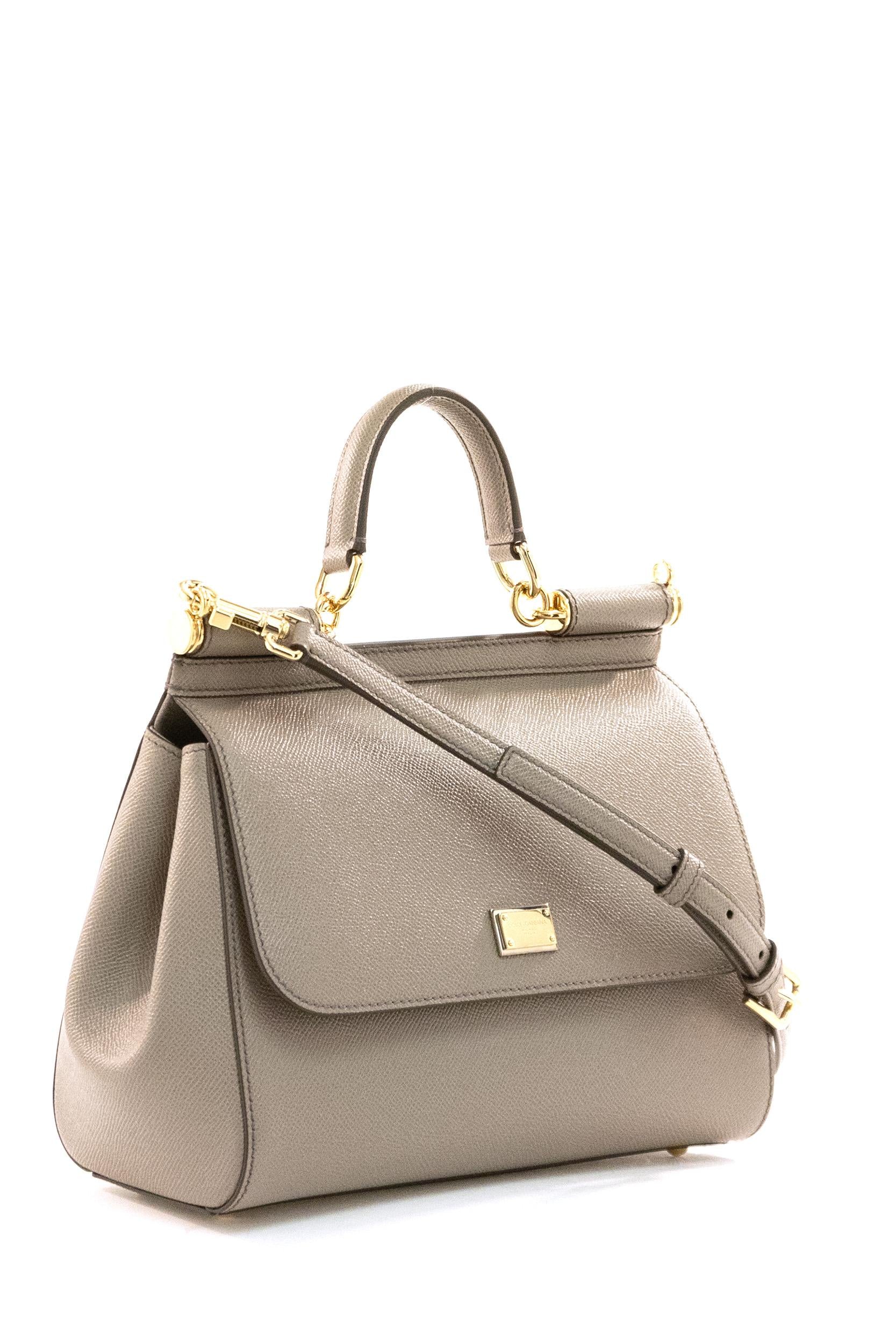 Borsa Sicilyin pelle Dauphine color beige BB6002 B1001 80045 DOLCE & GABBANA
