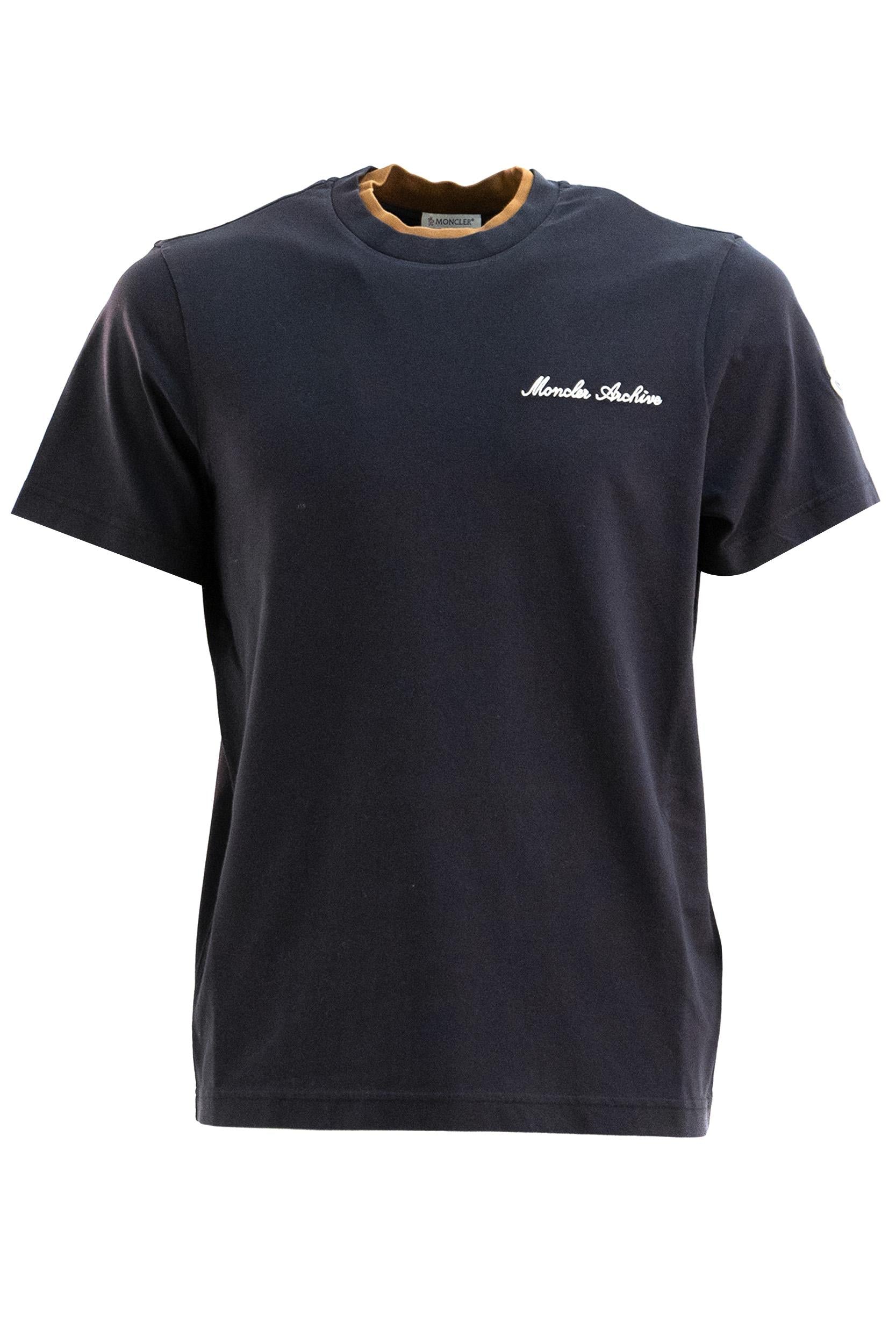 T-shirt con Logo Ricamato in Cotone<BR/> 8C000-15 89AYY 742 MONCLER