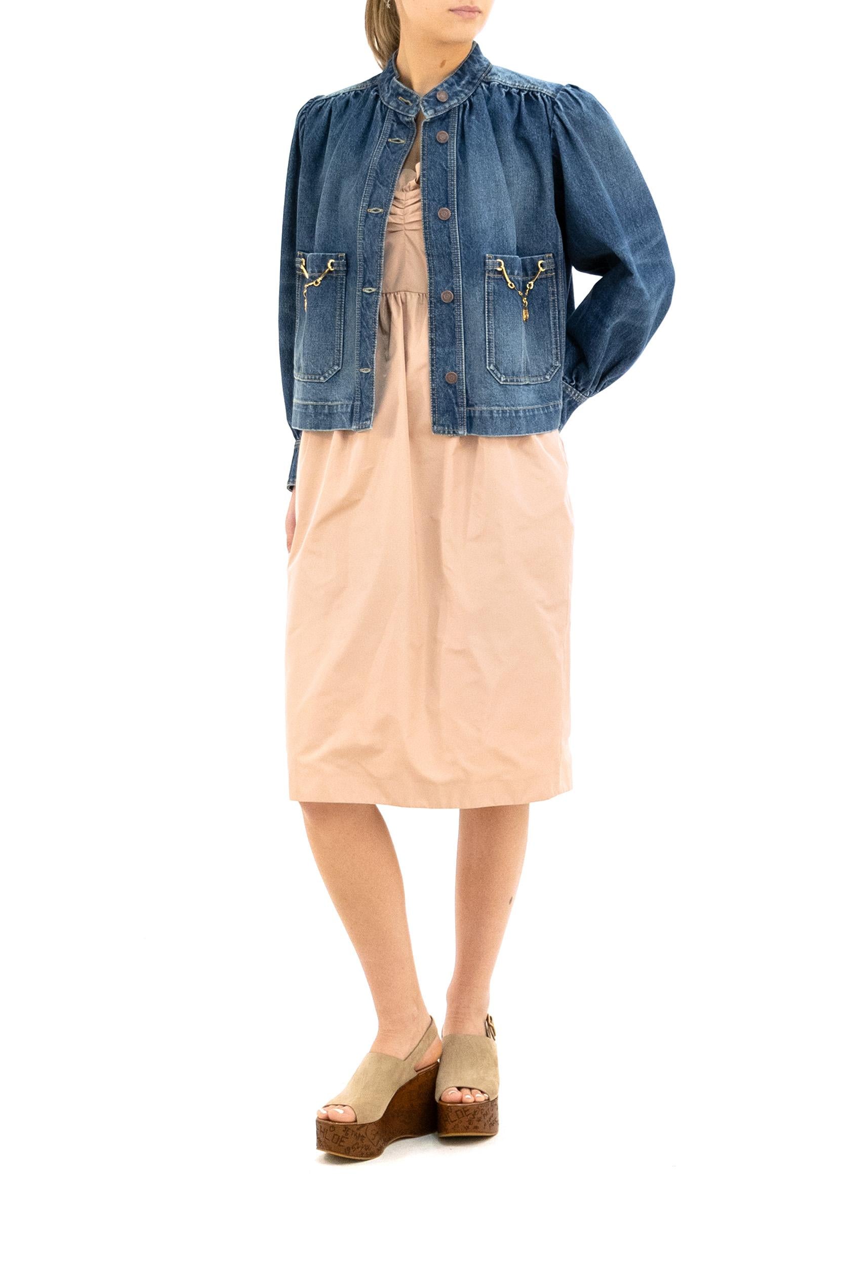 <BR/>Giacca in denim di colore blu <BR/> 26SDV09258 4A1 CHLOE'