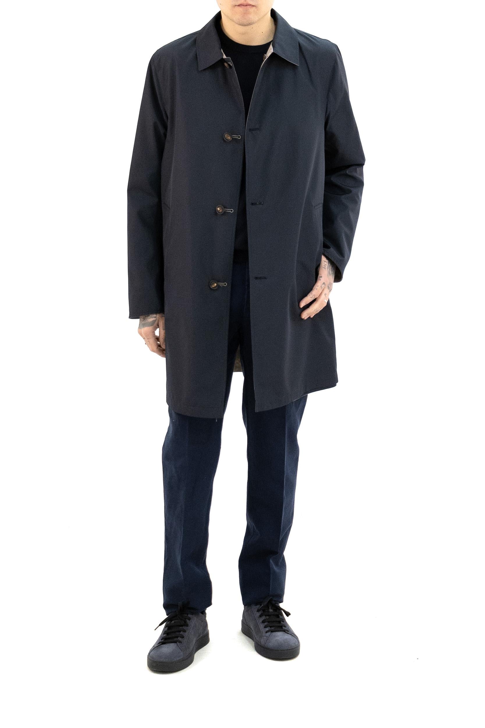 Soprabito reversibile di colore blu<BR/> WBEN W73110 NAVY KIred
