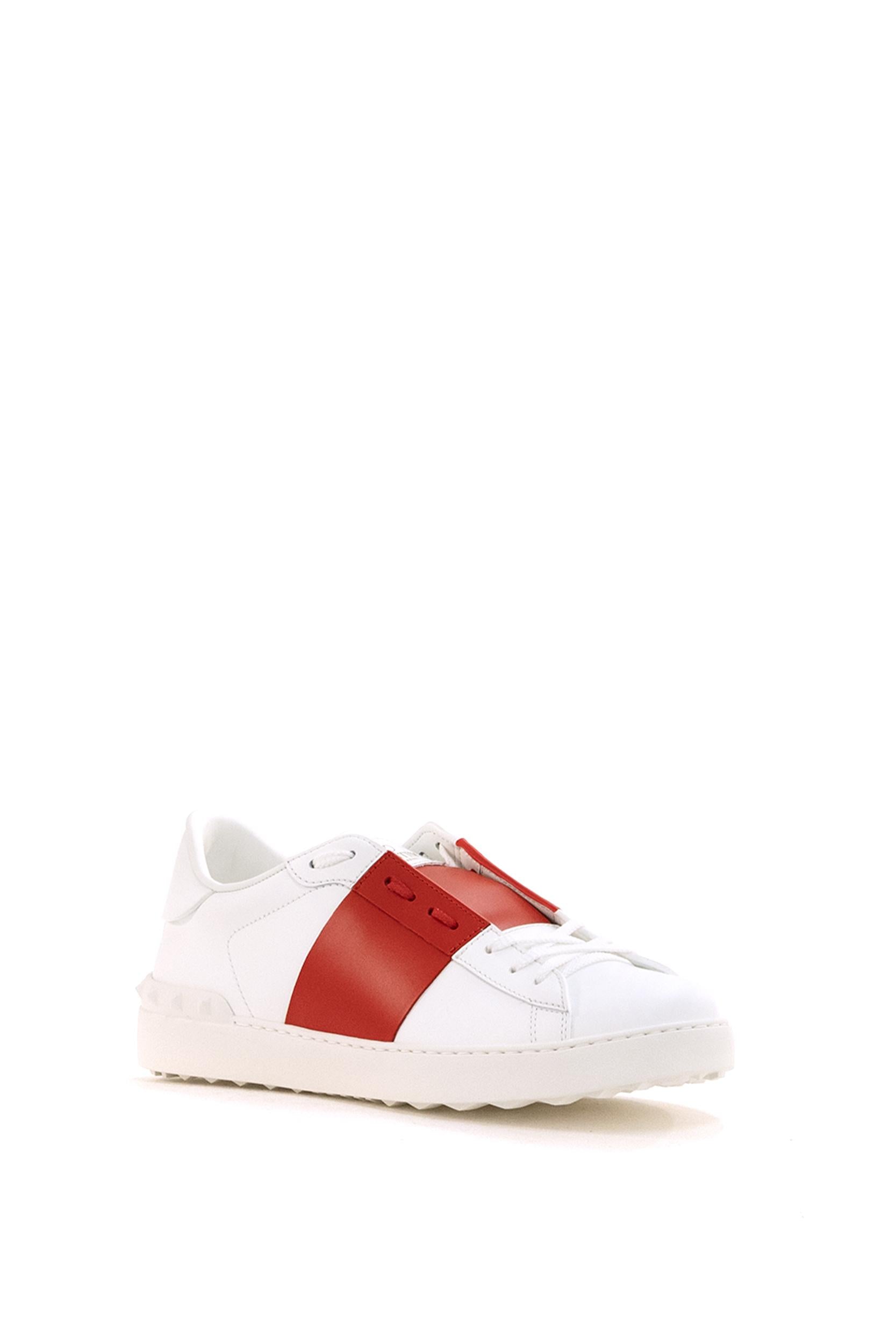 Sneakers Open low-top in pelle liscia color bianco con fasce laterali blu 8Y2S0830BLU D5F VALENTINO GARAVANI