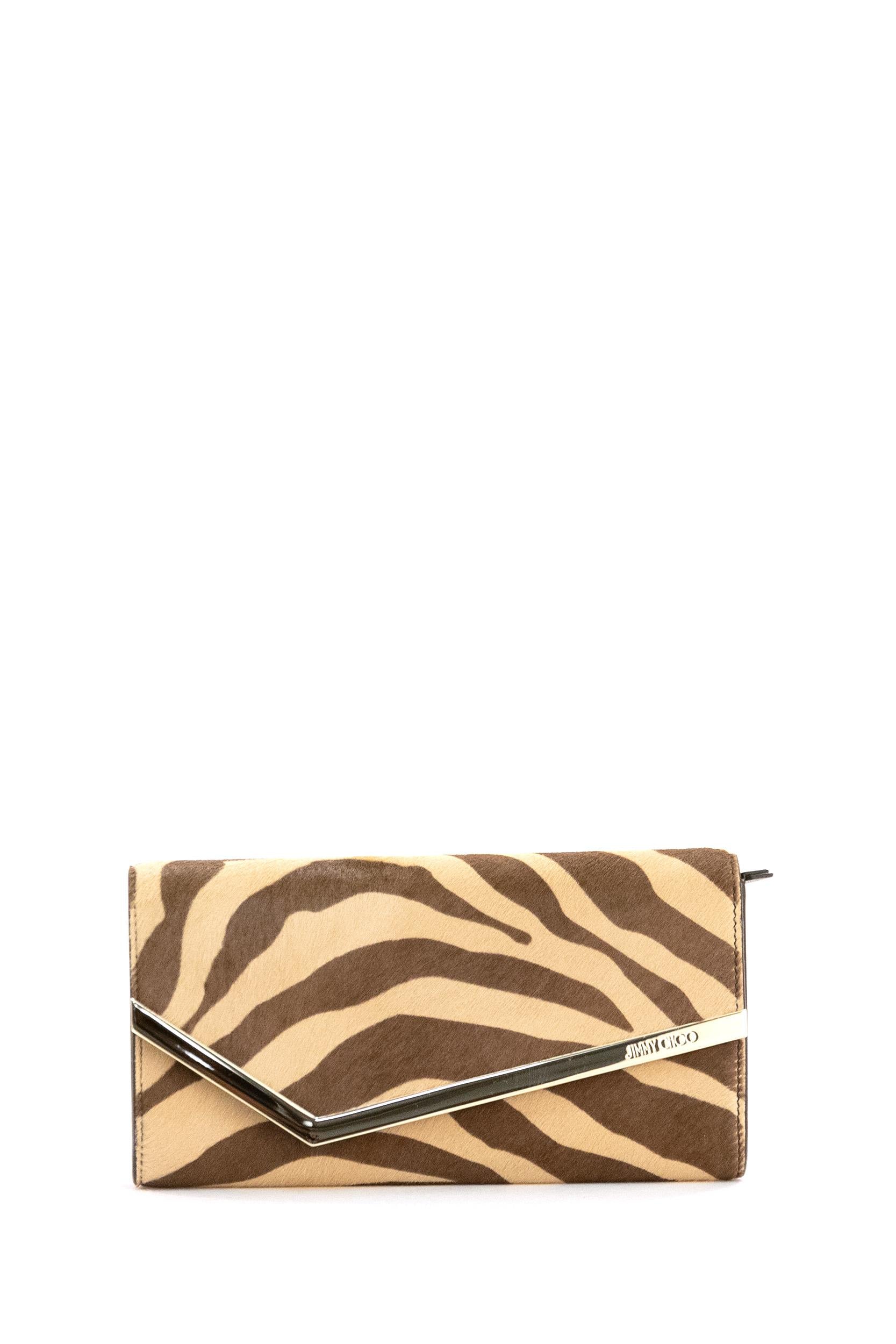 Pochette<BR/> EMMIE ZNC NATURAL/LIGHT GOLD JIMMY CHOO