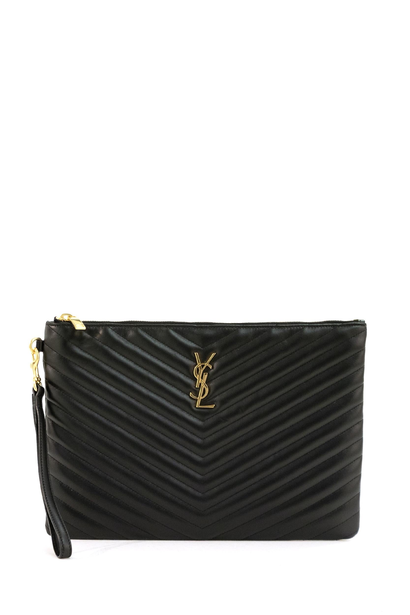 Clutch Cassandre in Pelle Trapuntata Matelassé<BR/> 559193 CWU01 1000 SAINT LAURENT