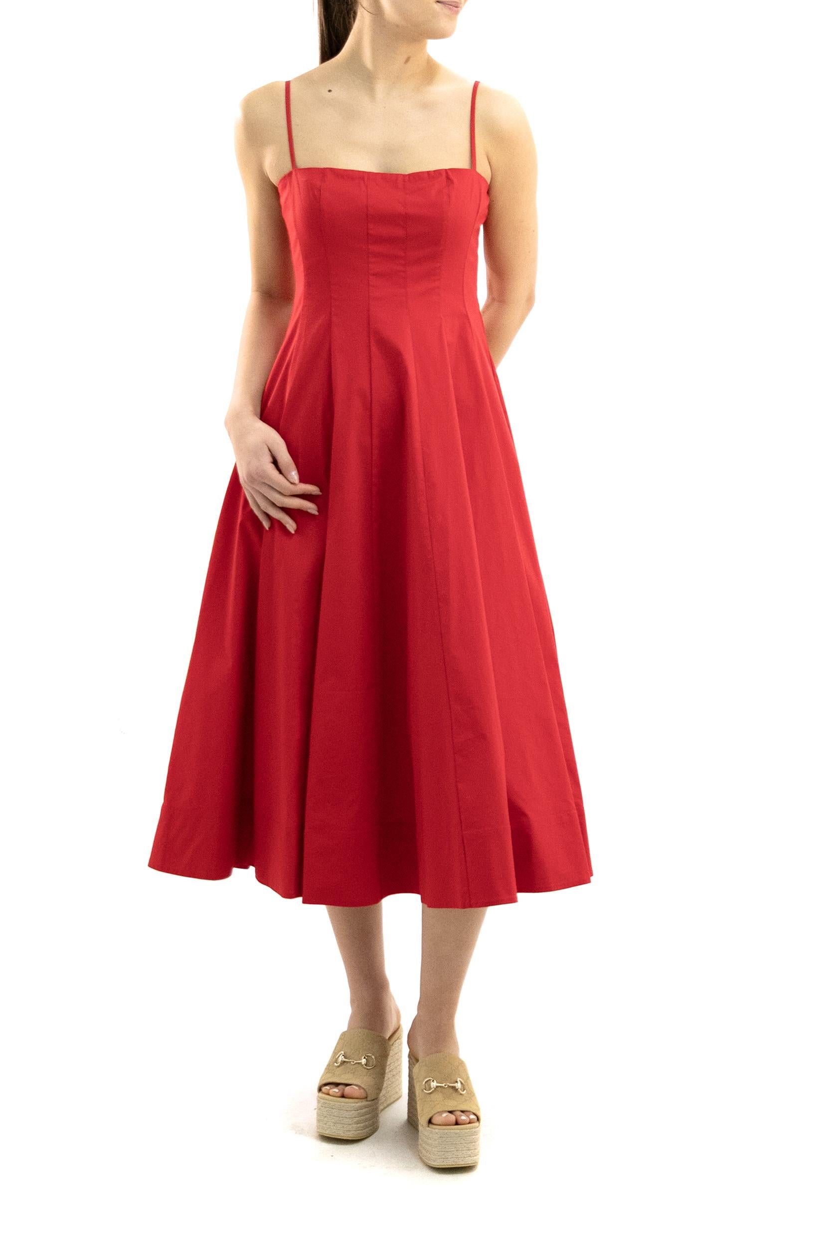 Abito Wylie in Popeline di Cotone<BR/> R26S2274PO CHRY STAUD