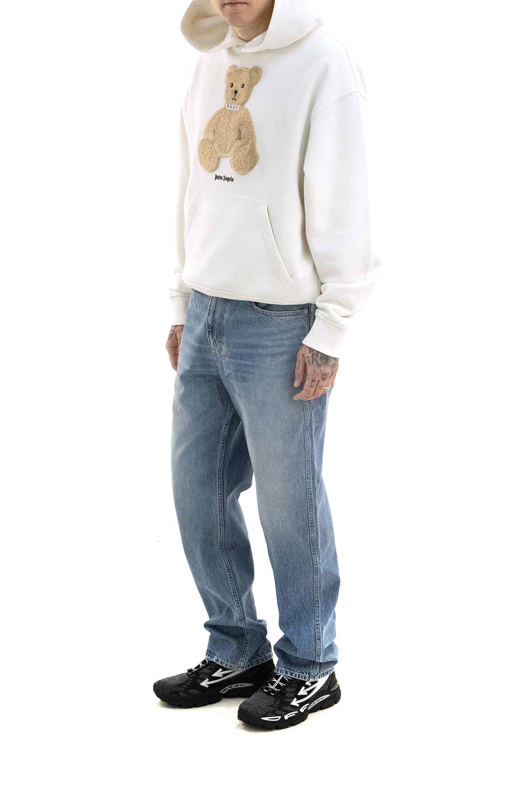 Felpa Bear in Cotone con Cappuccio<BR/> PMBB17DS26FLE00C 0360 PALM ANGELS