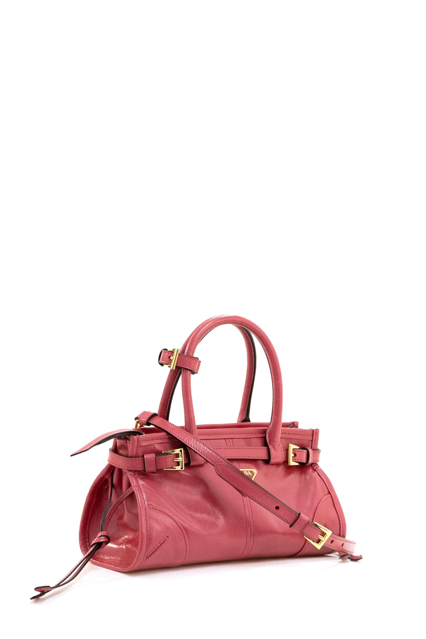 Borsa Prada Bonnie mini in pelle di colore rosa<BR/> 1BA486 2CYR F04ZV PRADA