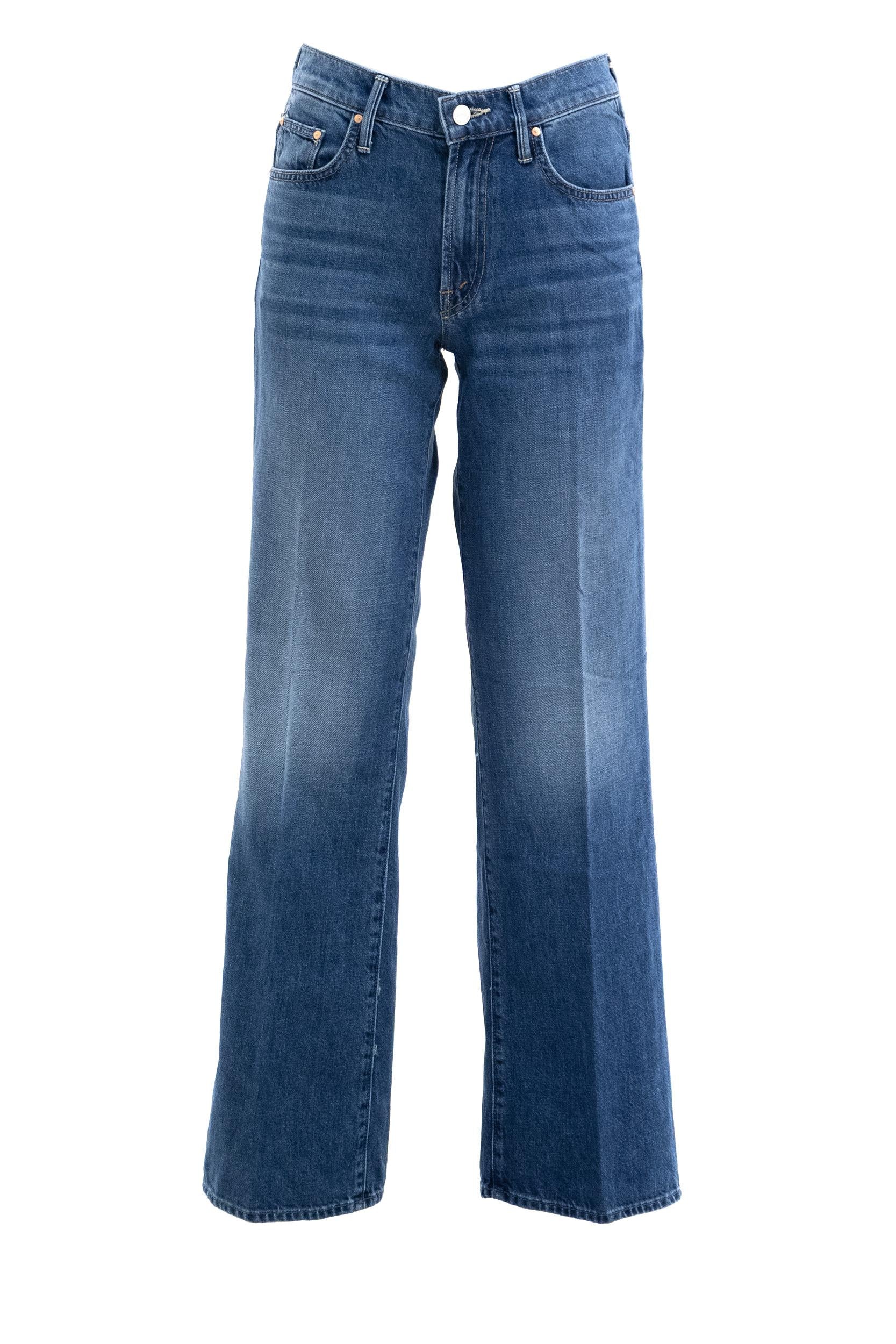 Jeans a Gamba Ampia in Denim di Cotone<BR/> 12198-1230 BIP MOTHER