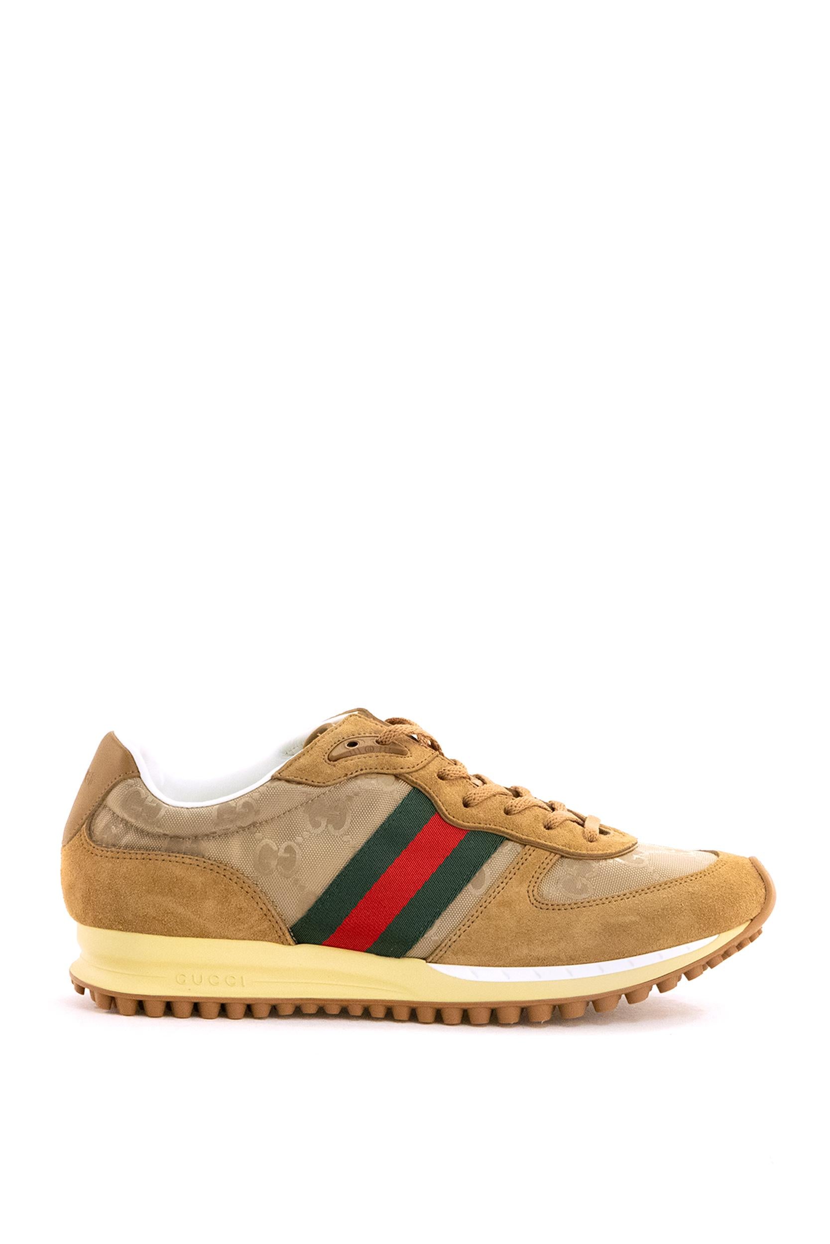 Sneakers Gucci Re-Motion in nylon GG e suede color cammello <BR/><BR/> 832461 AAEW3 9548 GUCCI