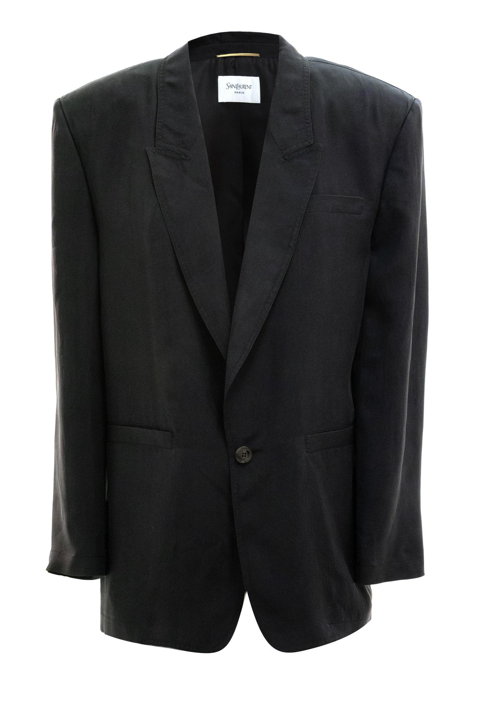 Giacca in Seta Habutai<BR/> 856579 Y6J78 1000 SAINT LAURENT