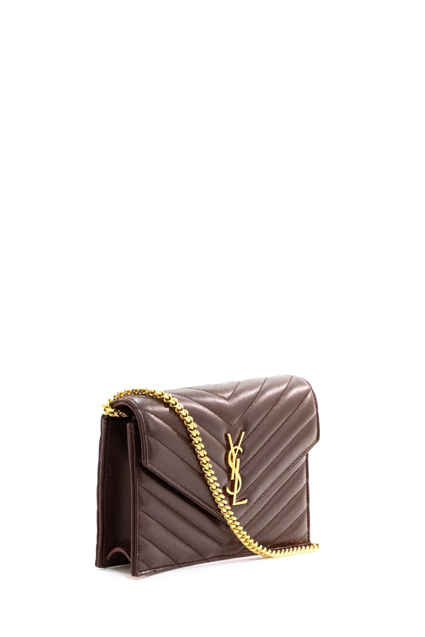 Portafogli Envelope Pelle di Agnello Rosso Cabernet 742920 AAA44 6195 SAINT LAURENT