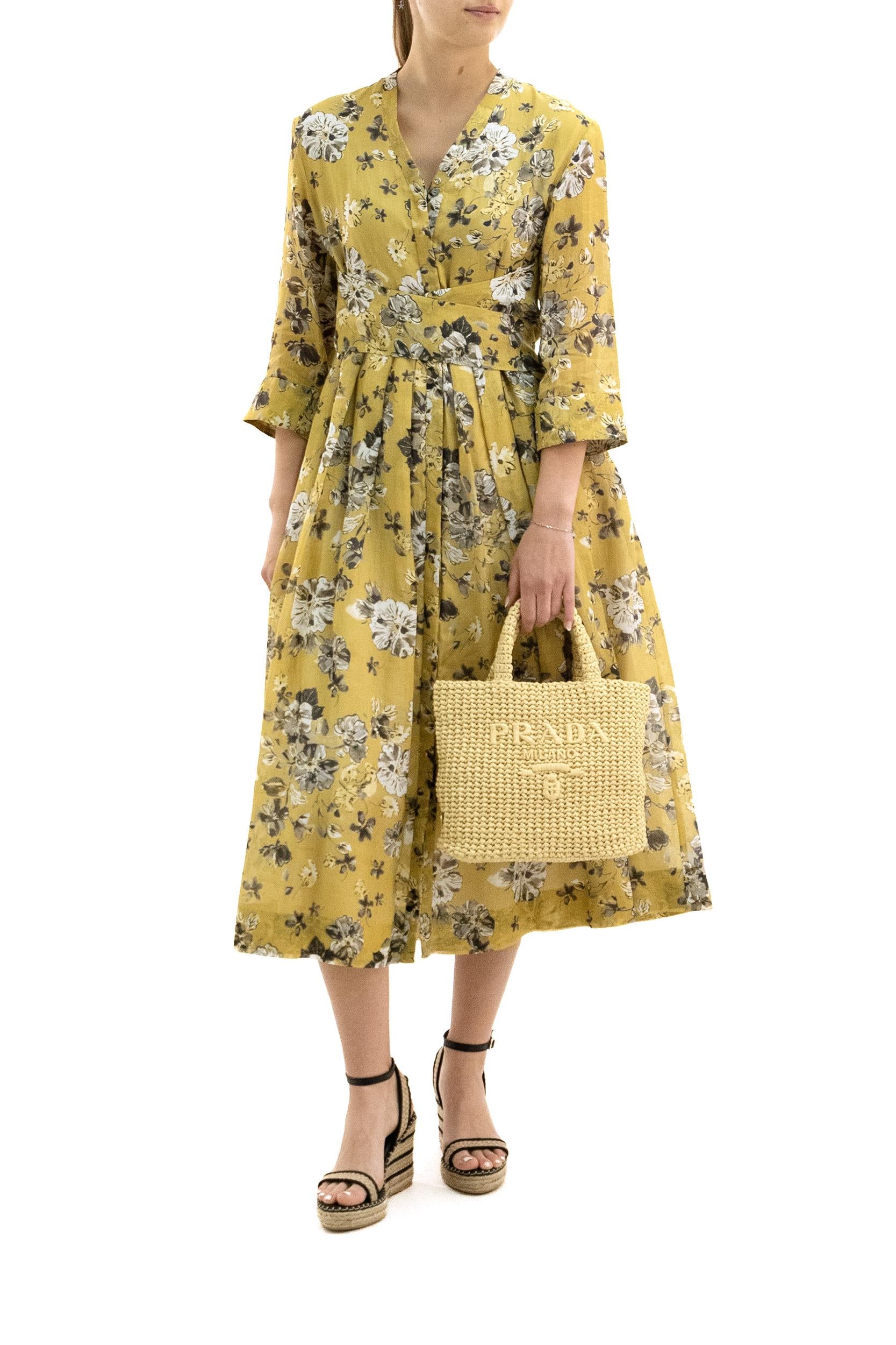Abito in tela ramiè color ocra <BR/> SMMESTREMO 010 S MAX MARA