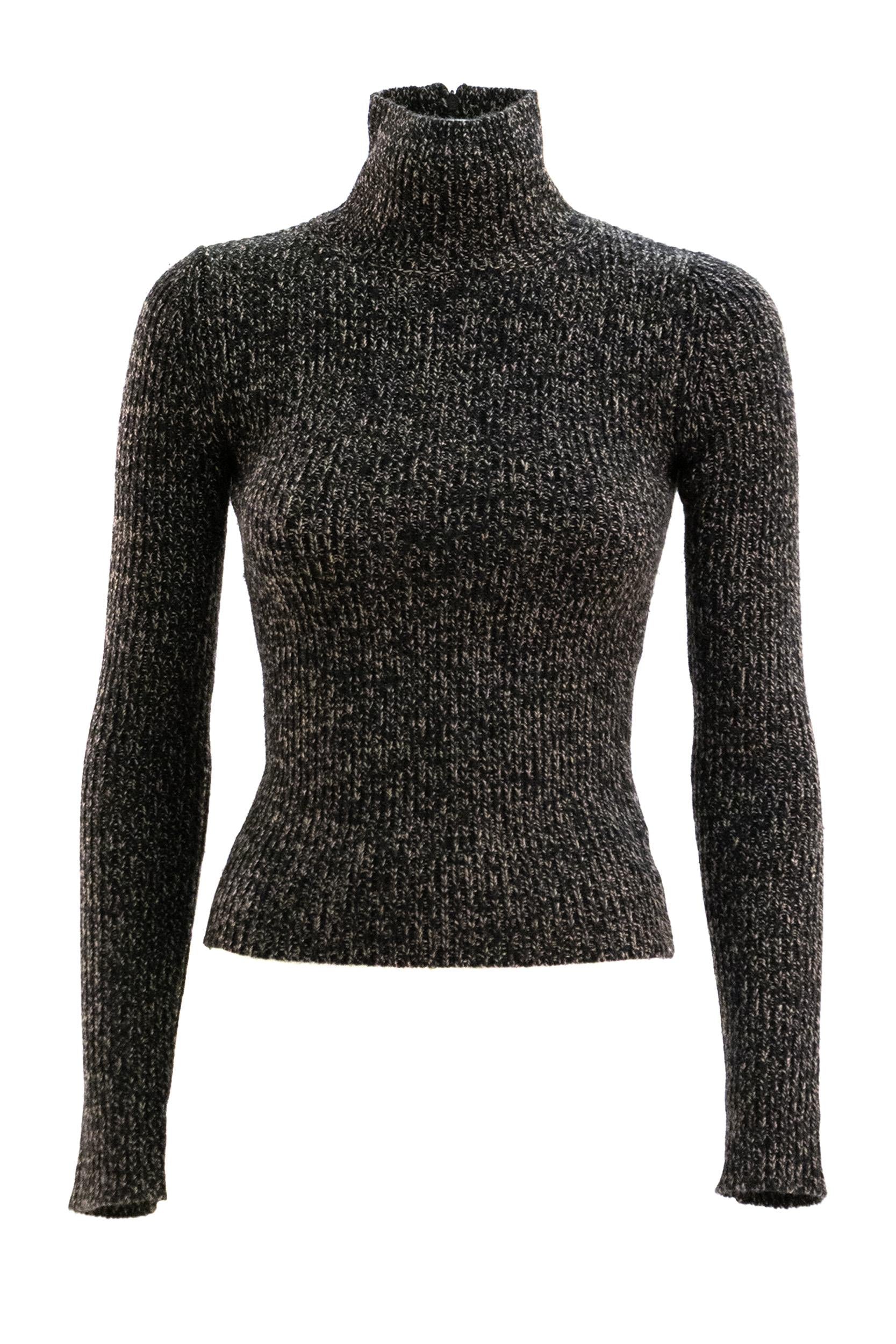 Pullover Azulene in lana e cachemire color nero e beige<BR/> AZULENE1234 004 MAX MARA
