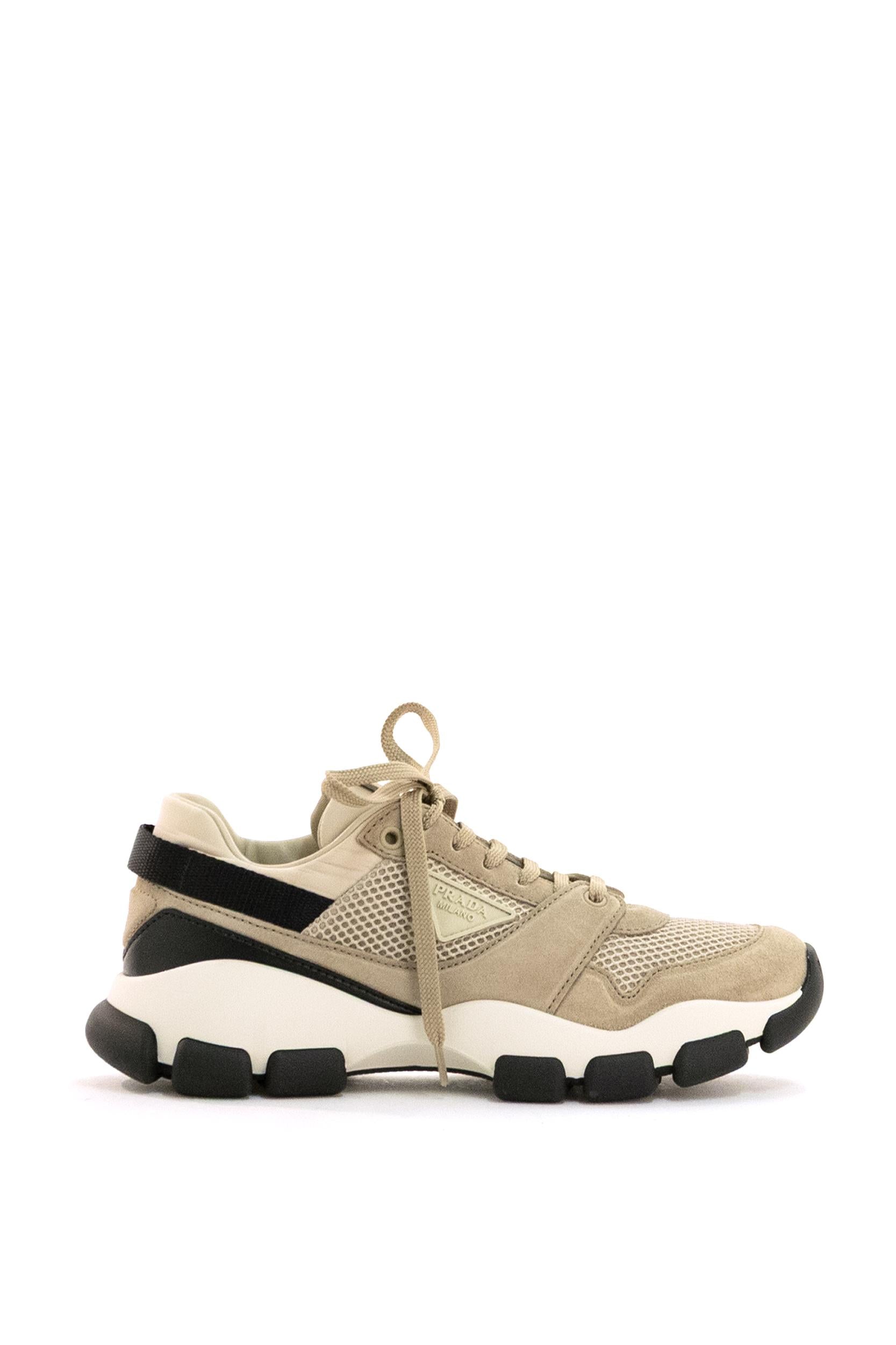 Sneakers in mesh di colore beige<BR/> 1E506O F 045 3KU1 F0F24 PRADA