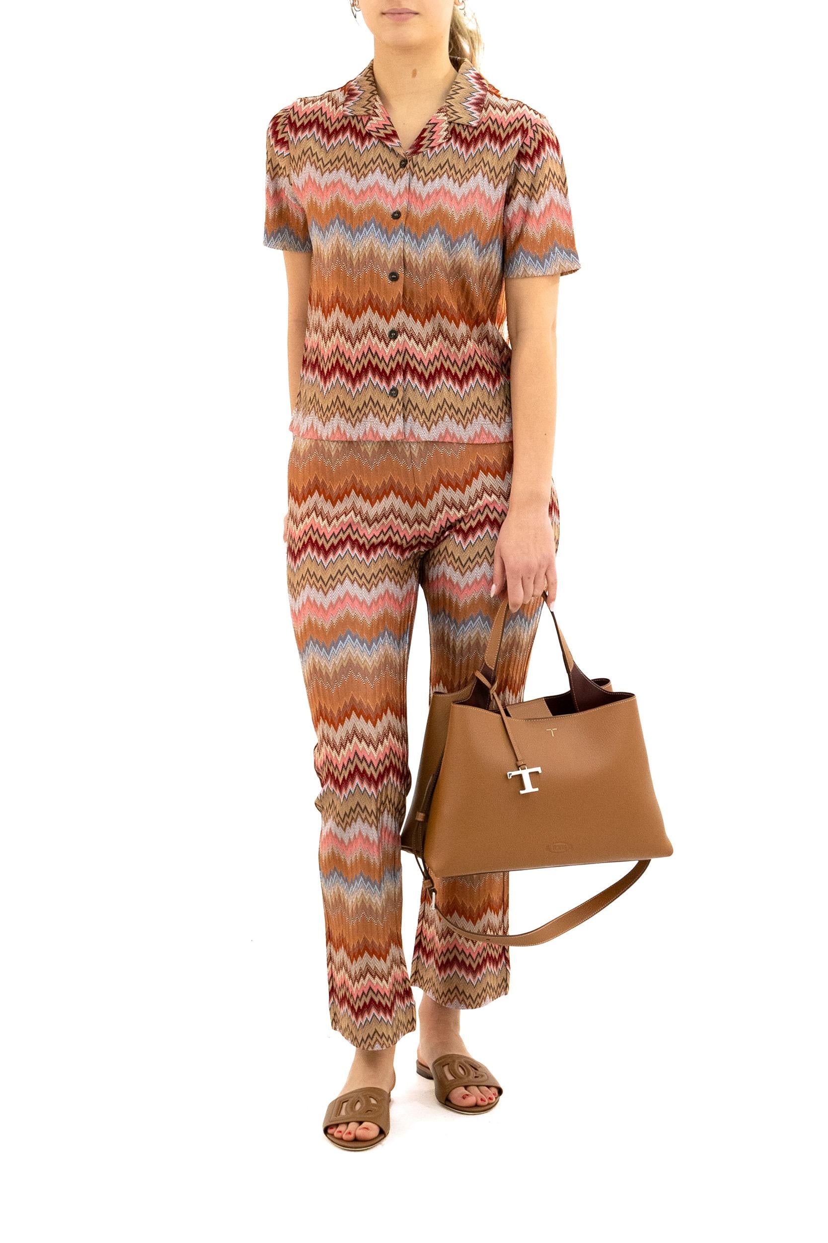 Pantaloni Flare in Viscosa Chevron<BR/> DS26SI0D-BR014T SM9Y1 MISSONI