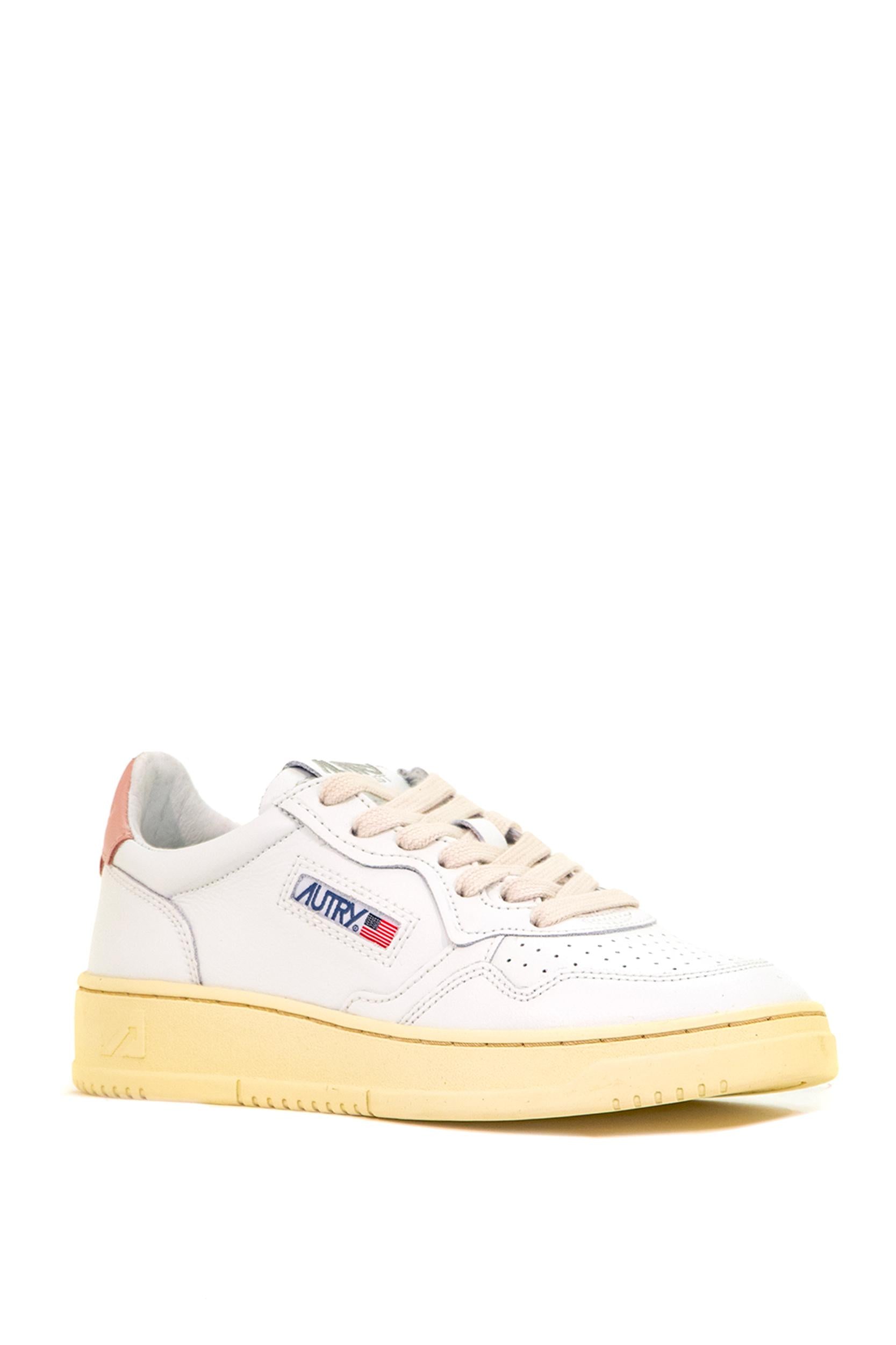 Sneakers Medalist in pelle sul retro rosa AULW LL16 WHT/PINK AUTRY