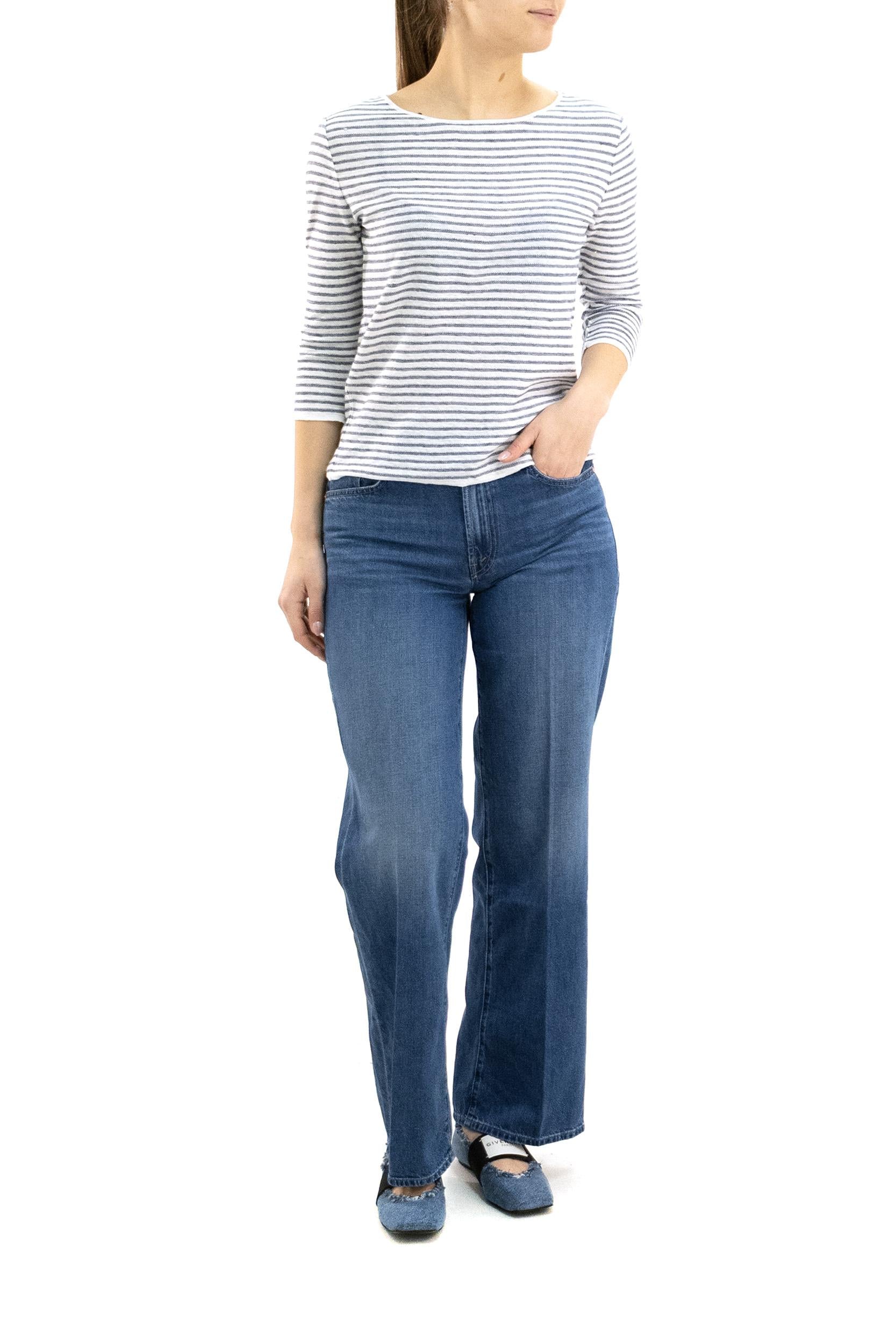 Maglia a Righe in Lino e Cotone<BR/> B7743 322 805 BASE