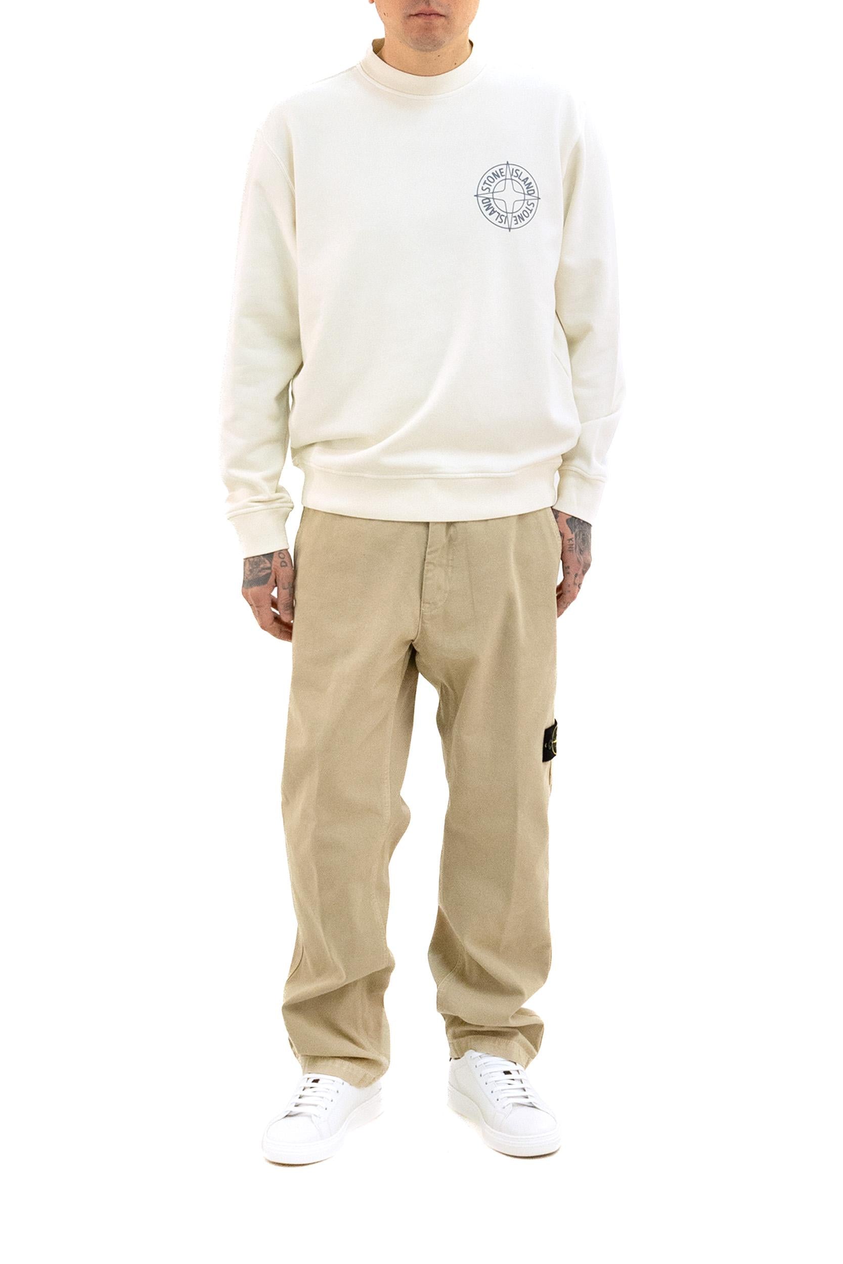Felpa Girocollo in Cotone<BR/> L1S156100001 S0283 V0093 STONE ISLAND