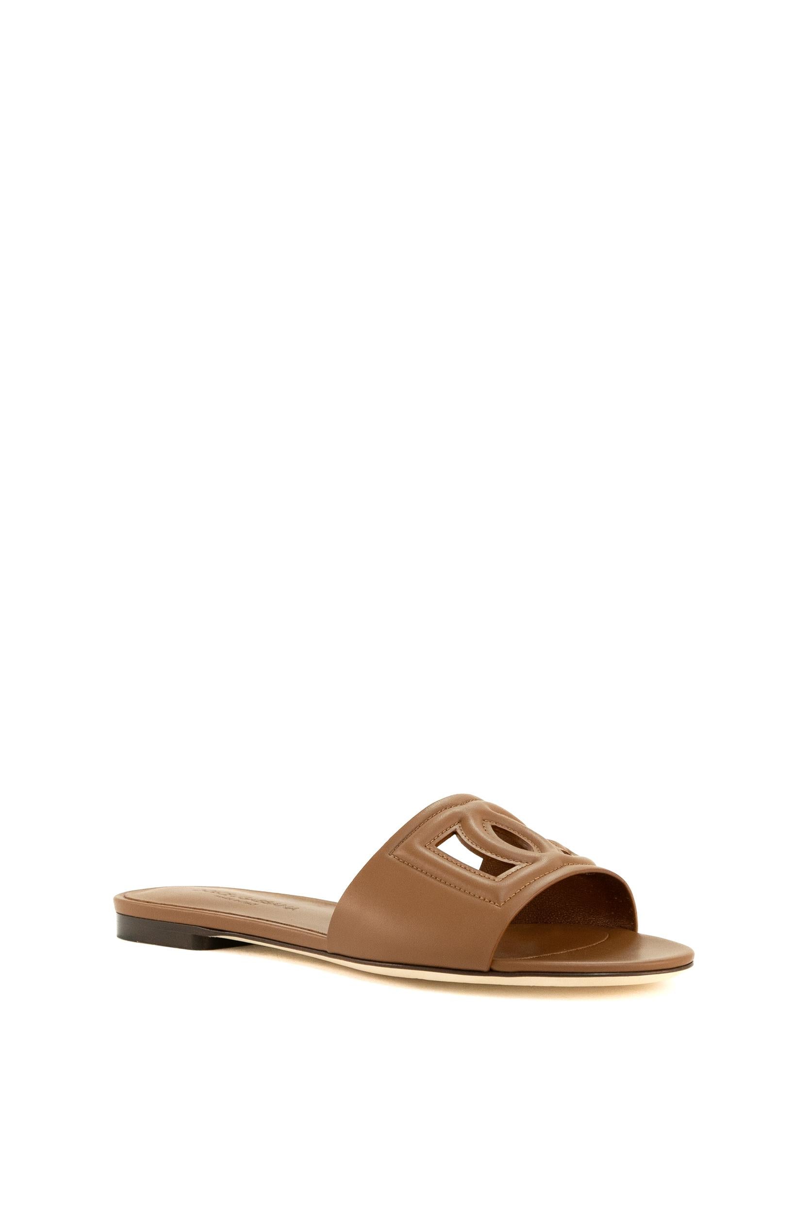 Slide con Logo DG colore marrone CQ0436 AY329 81236 DOLCE & GABBANA