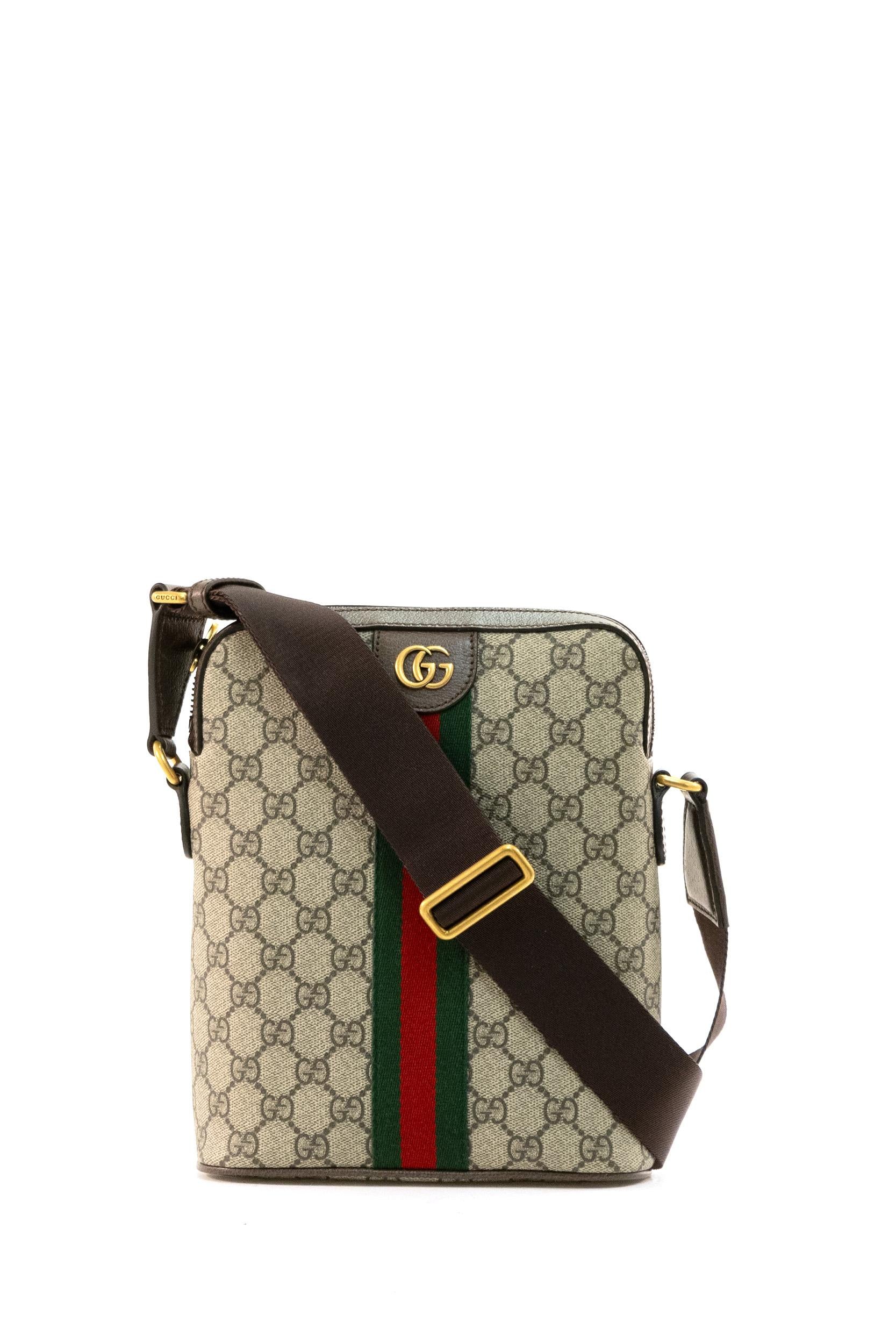 Borsa Ophidia in tessuto GG beige e marrone scuro<BR/> 839103 FAEOF 9745 GUCCI