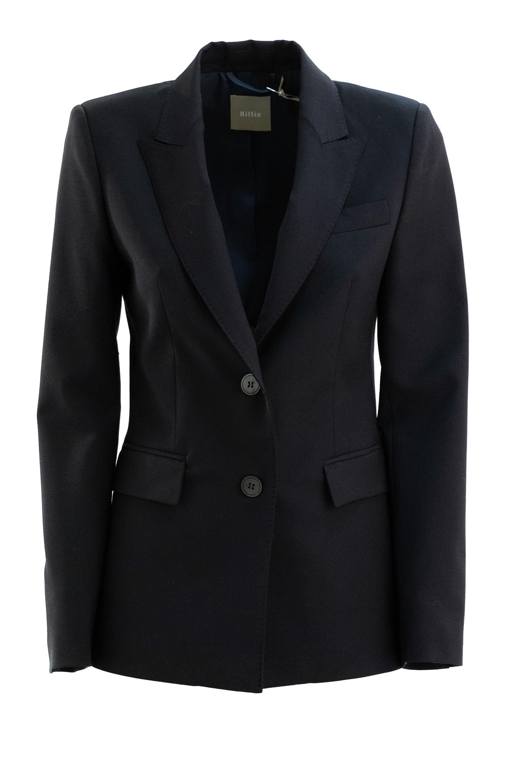 Giacca monopetto in lana di colore blu<BR/> KB082DT4037 790 KILTIE