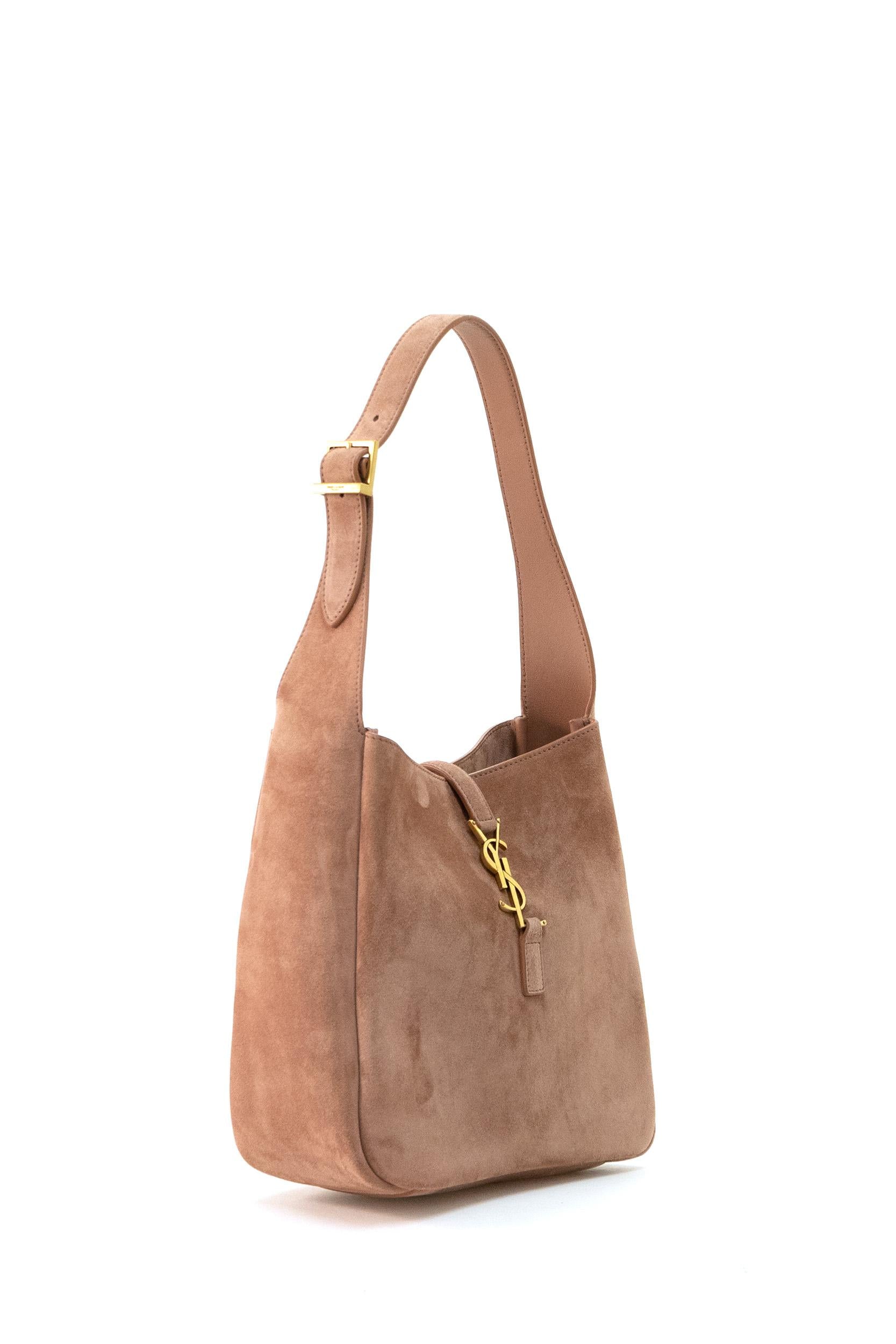 Borsa Le 5 à 7 Piccola in suede color rosa polvere<BR/> 713938 1U80W 5922 SAINT LAURENT