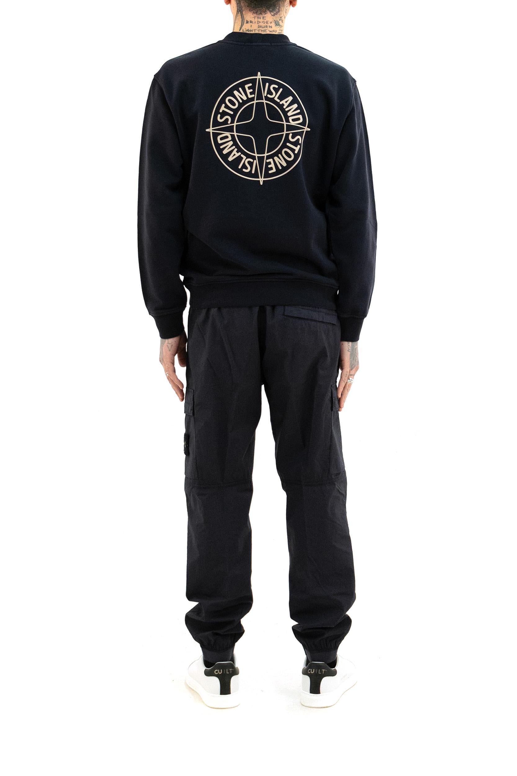 Felpa Girocollo in Cotone<BR/> L1S156100001 S0283 V0020 STONE ISLAND