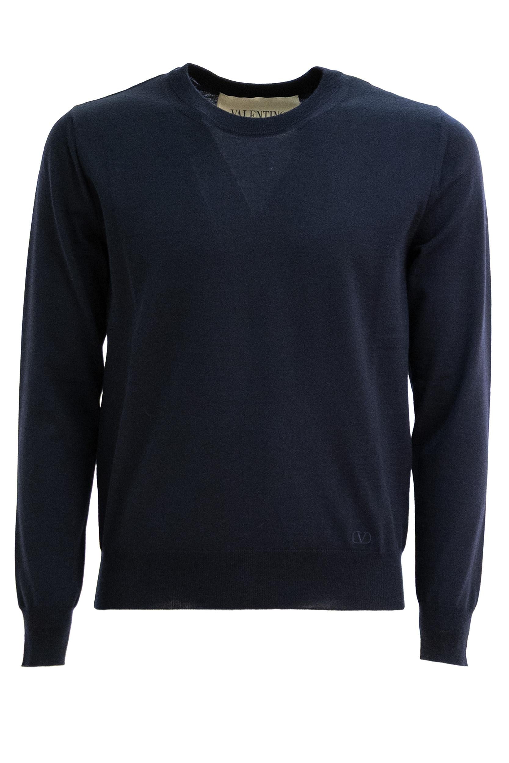 Pullover in lana di colore blu<BR/> 9V3KC38PBH9 598 VALENTINO GARAVANI