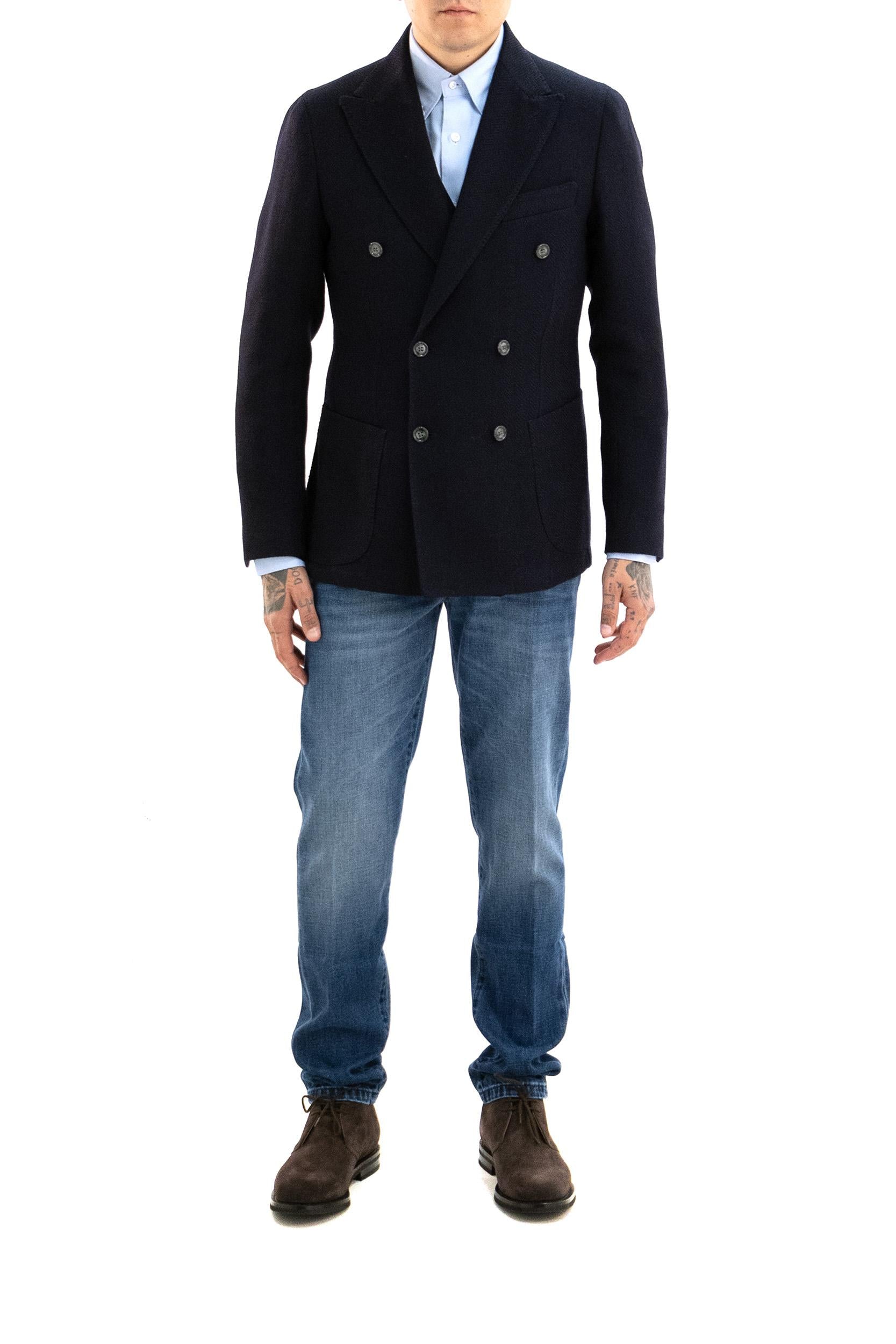 Giacca Doppiopetto blu<BR/> __51092. 0090 BARBA